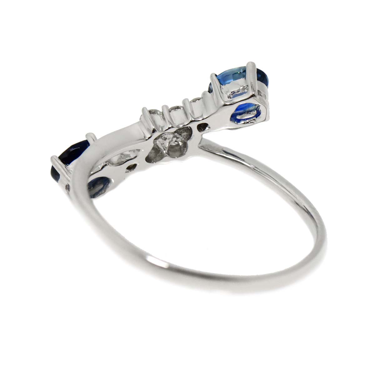 Sapphire 0.87ct Diamond 0.15ct Ring 18K WG 750 size6.25-6.5(US)