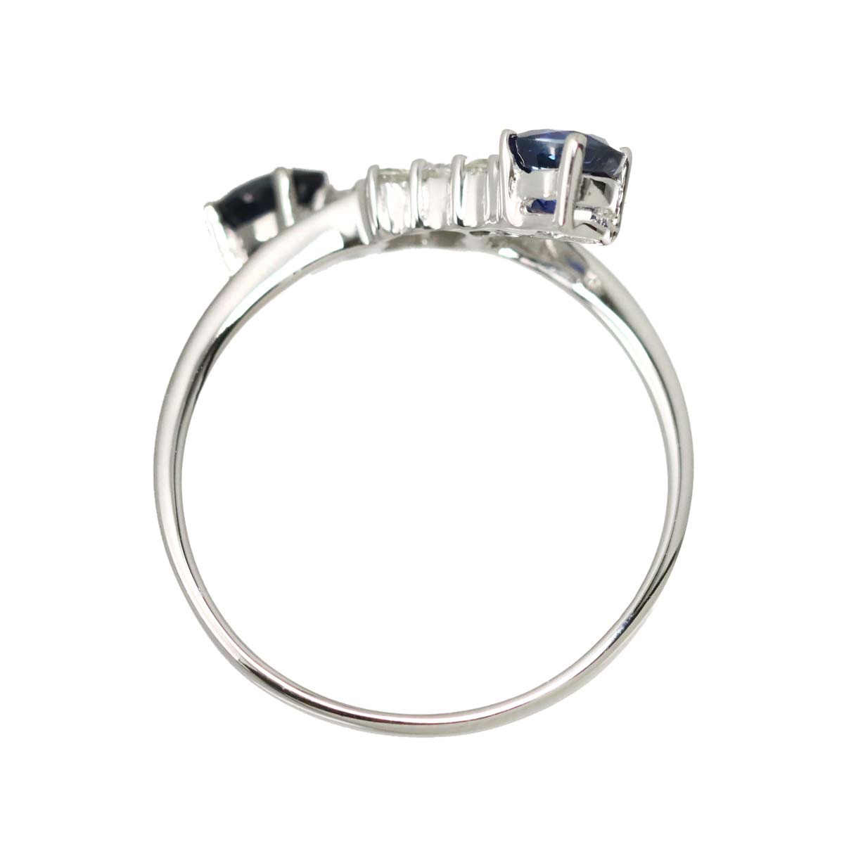 Sapphire 0.87ct Diamond 0.15ct Ring 18K WG 750 size6.25-6.5(US)