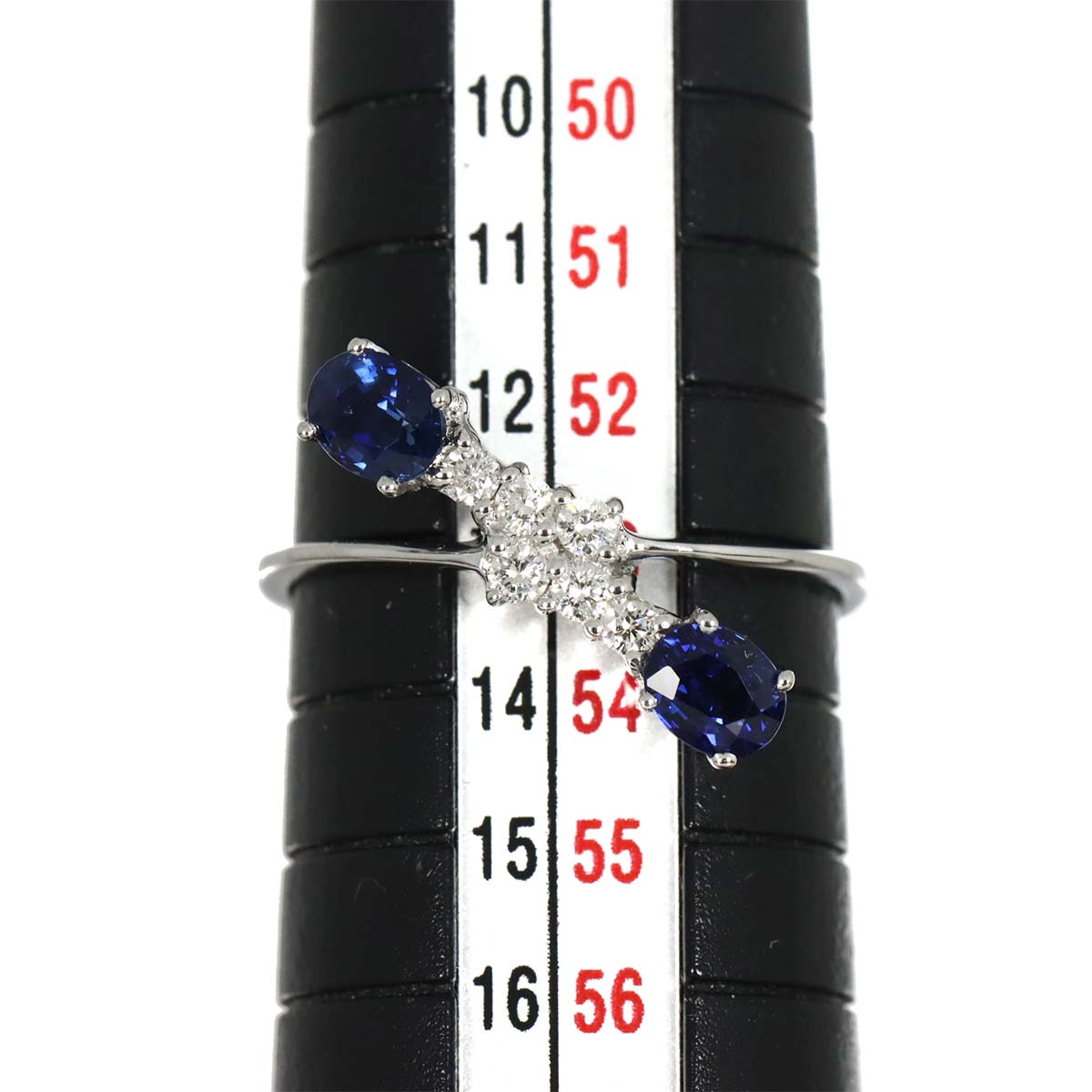 Sapphire 0.87ct Diamond 0.15ct Ring 18K WG 750 size6.25-6.5(US)