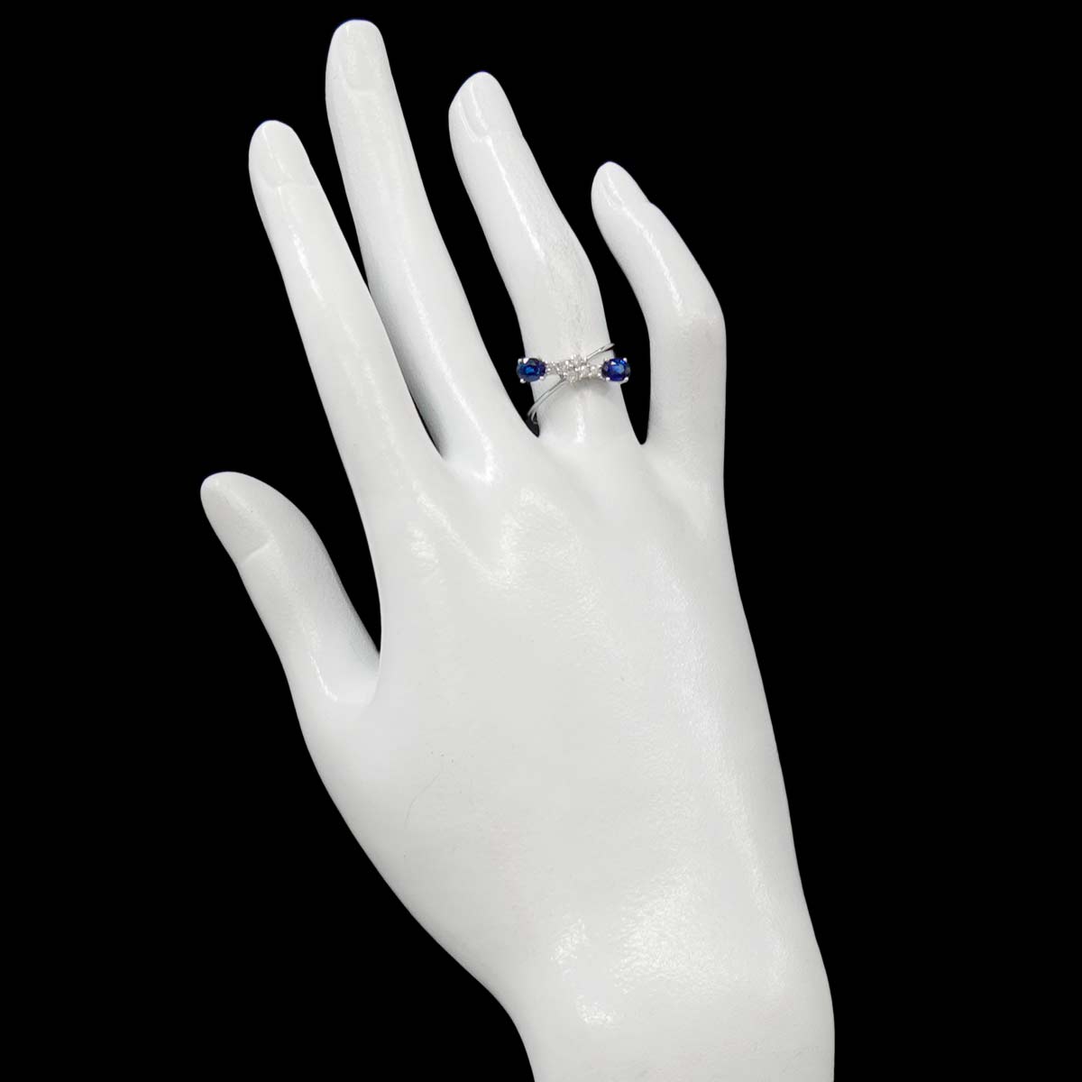 Sapphire 0.87ct Diamond 0.15ct Ring 18K WG 750 size6.25-6.5(US)