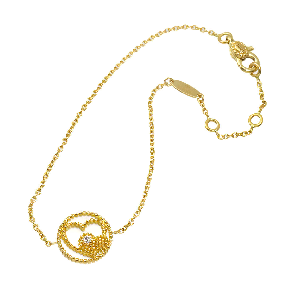 Rose des Vents MOP Diamond Heart Bracelet 18K YG 750