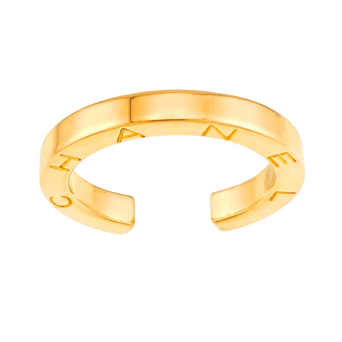 C Signature Ring 18K Yellow Gold 750 Size5.25-5.5(US)