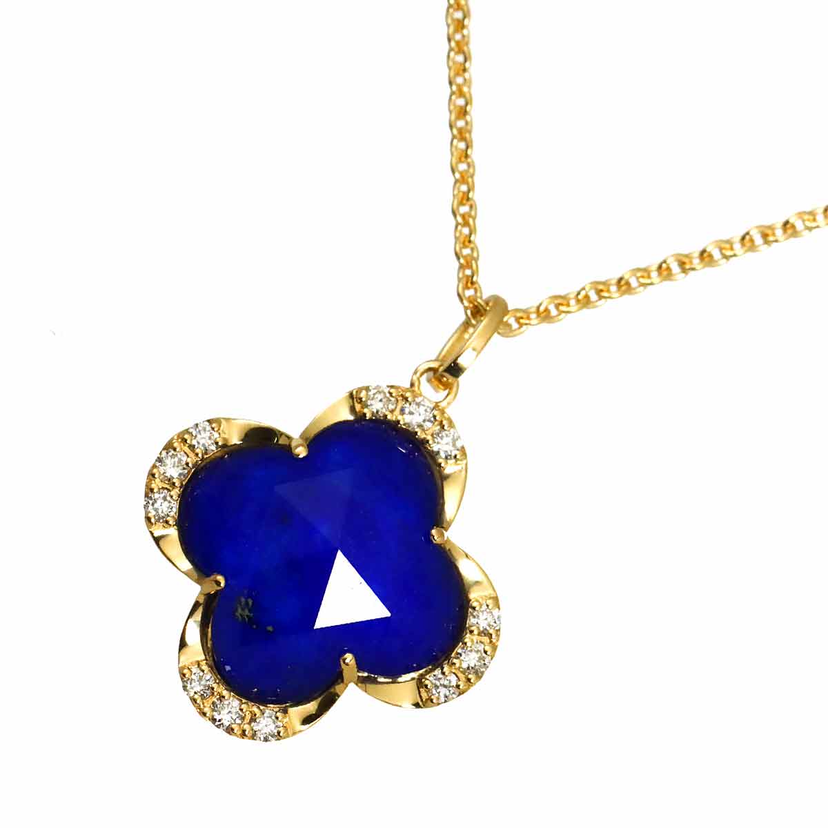 Lapis Lazuli BlueTopaz Diamond Necklace 18K YG 750