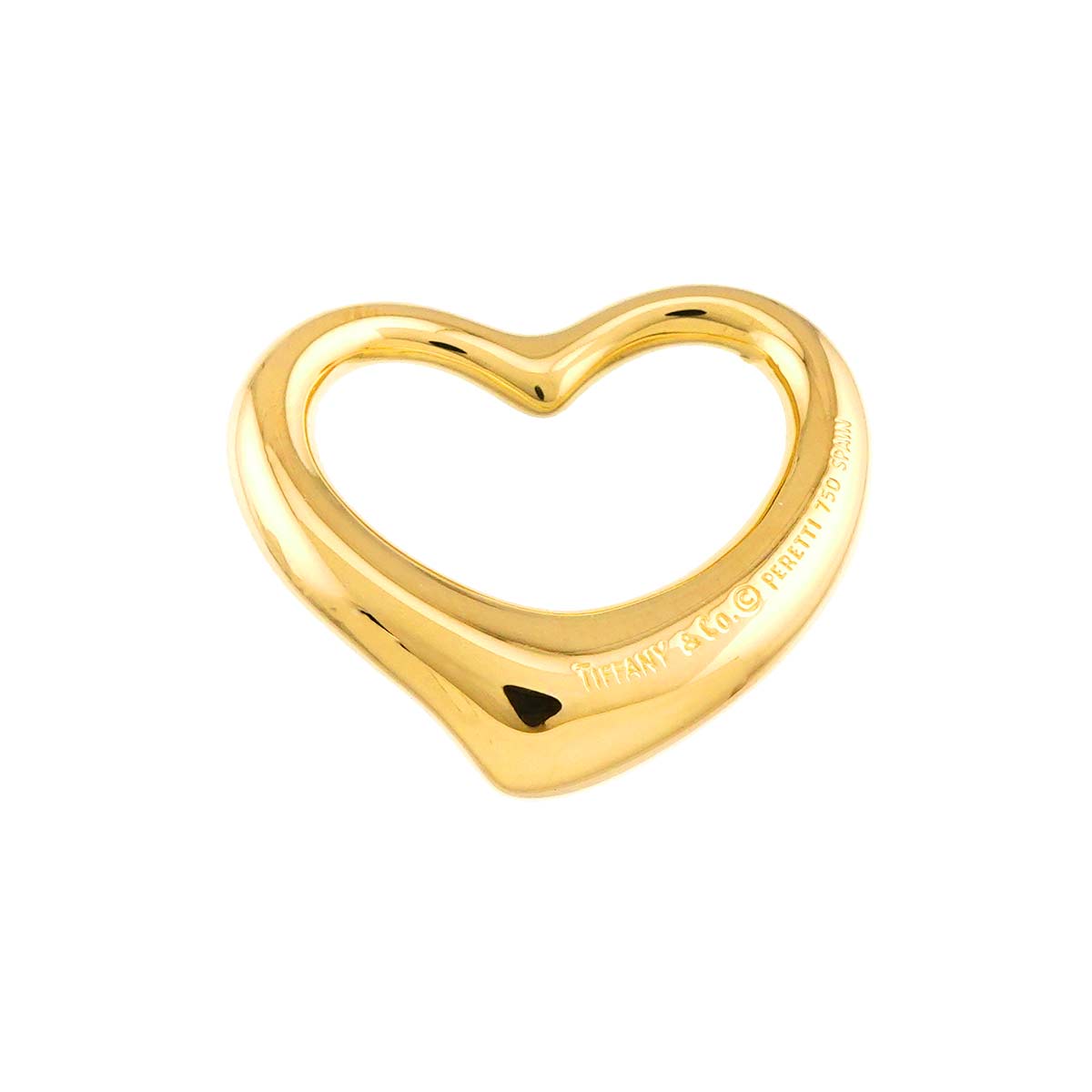 Open Heart Pendant Top 18K Yellow Gold 750