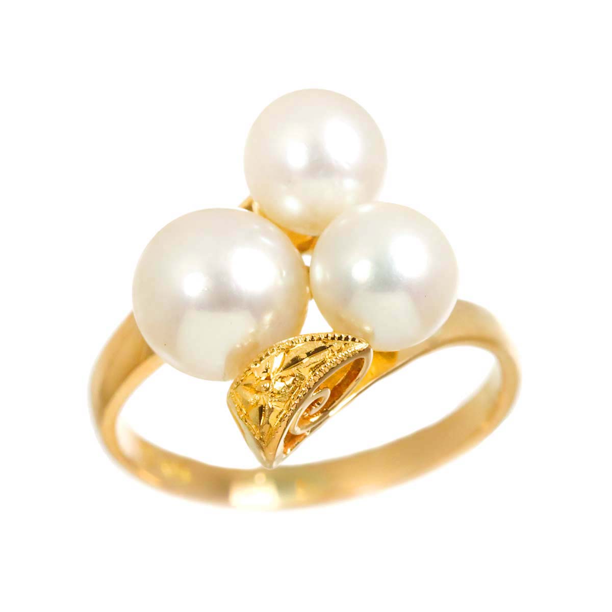 Aurora Akoya Pearl 6.7-5.6mm Ring 18K PG 750 Size4.5(US)