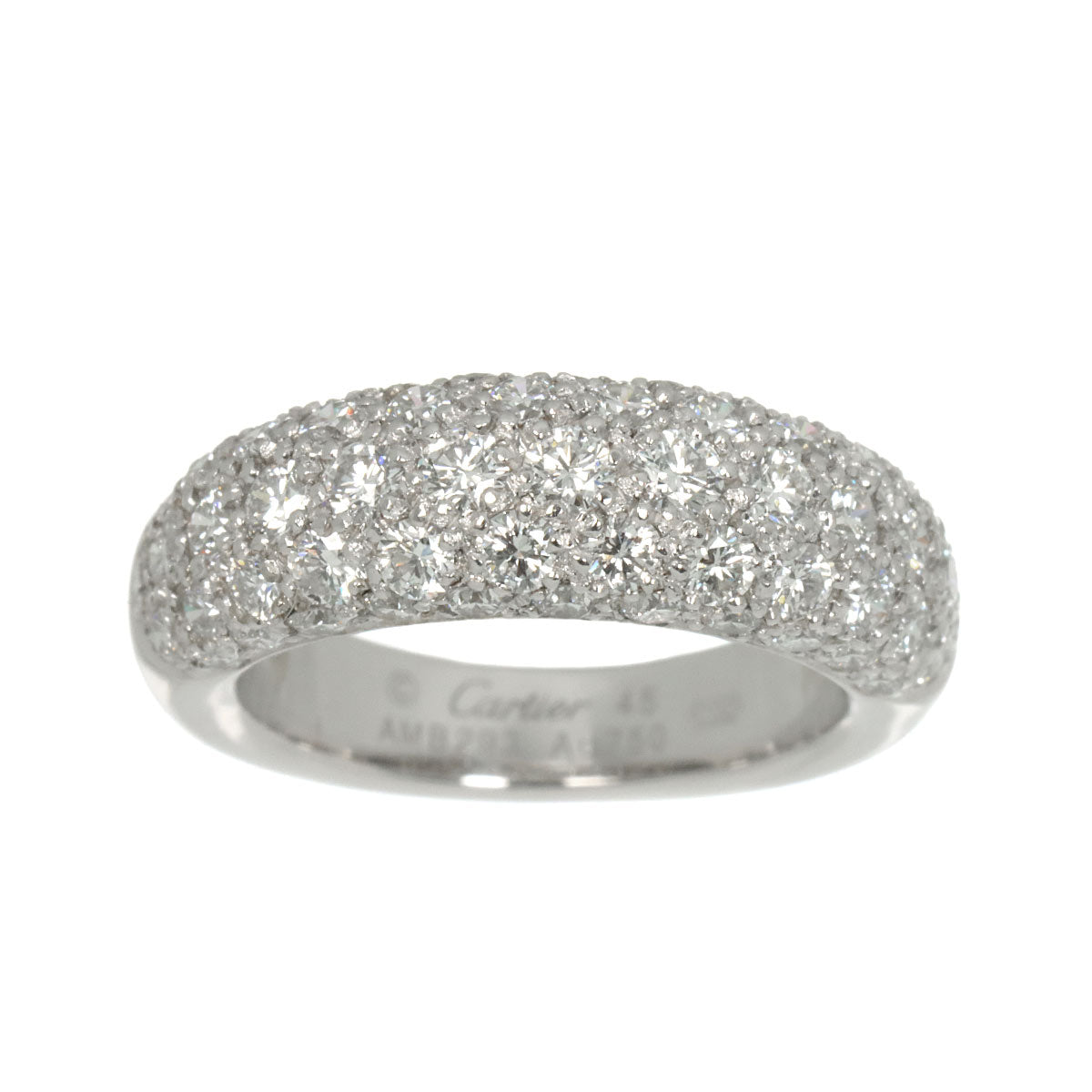Diamond Ring 18K White Gold 750 size45 3.25(US)