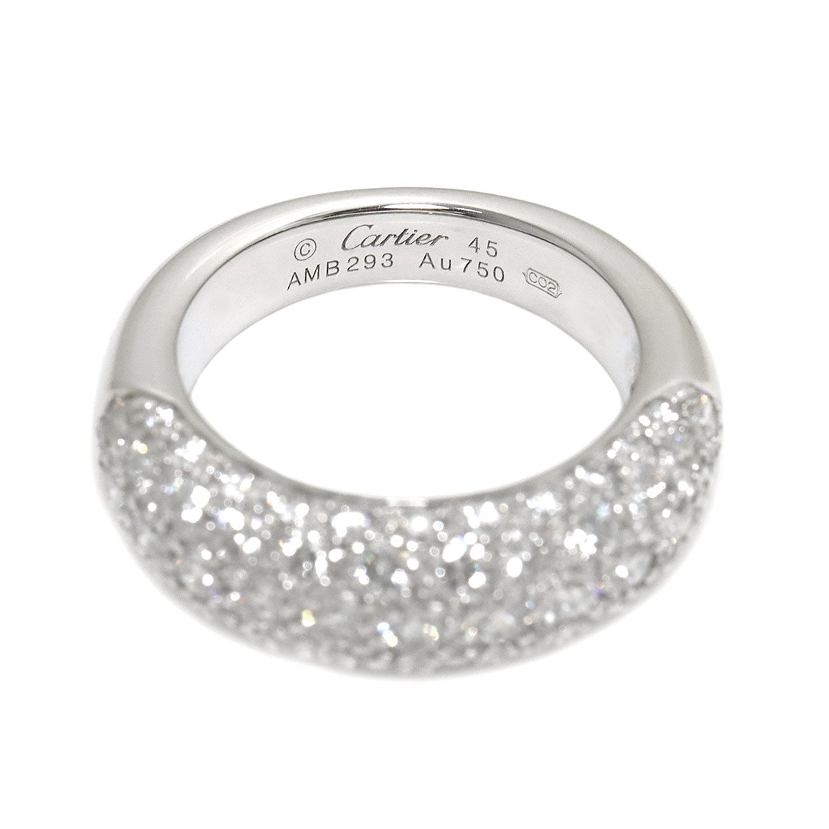 Diamond Ring 18K White Gold 750 size45 3.25(US)