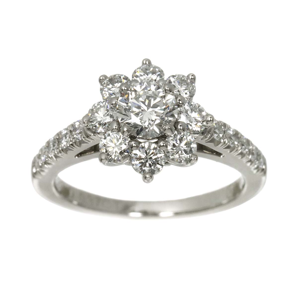 Sunflower Mini Diamond 0.37ct Ring Pt Size3.25(US)