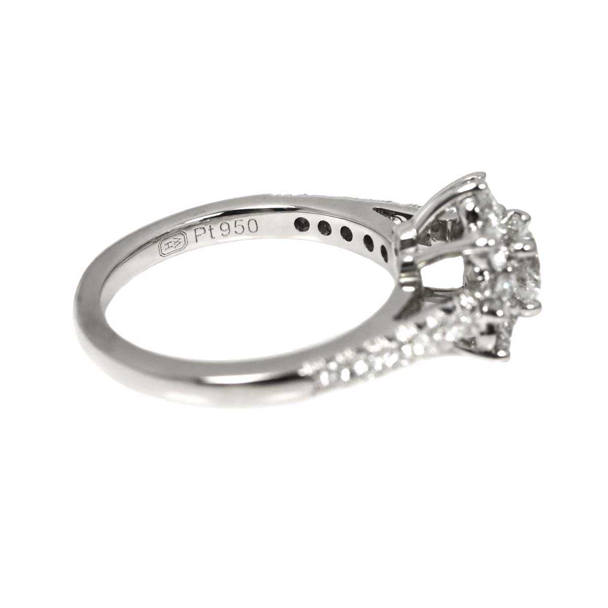 Sunflower Mini Diamond 0.37ct Ring Pt Size3.25(US)