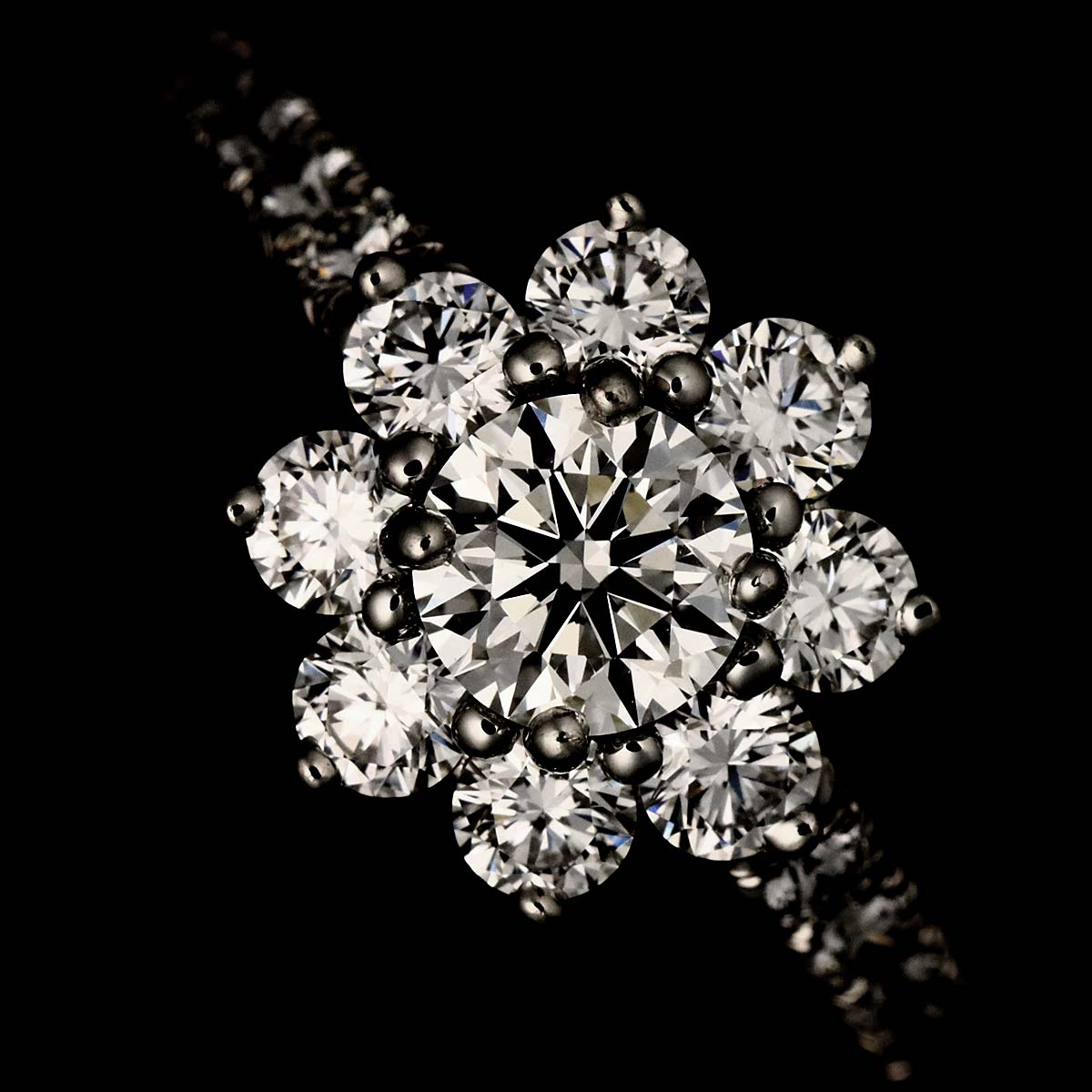 Sunflower Mini Diamond 0.37ct Ring Pt Size3.25(US)