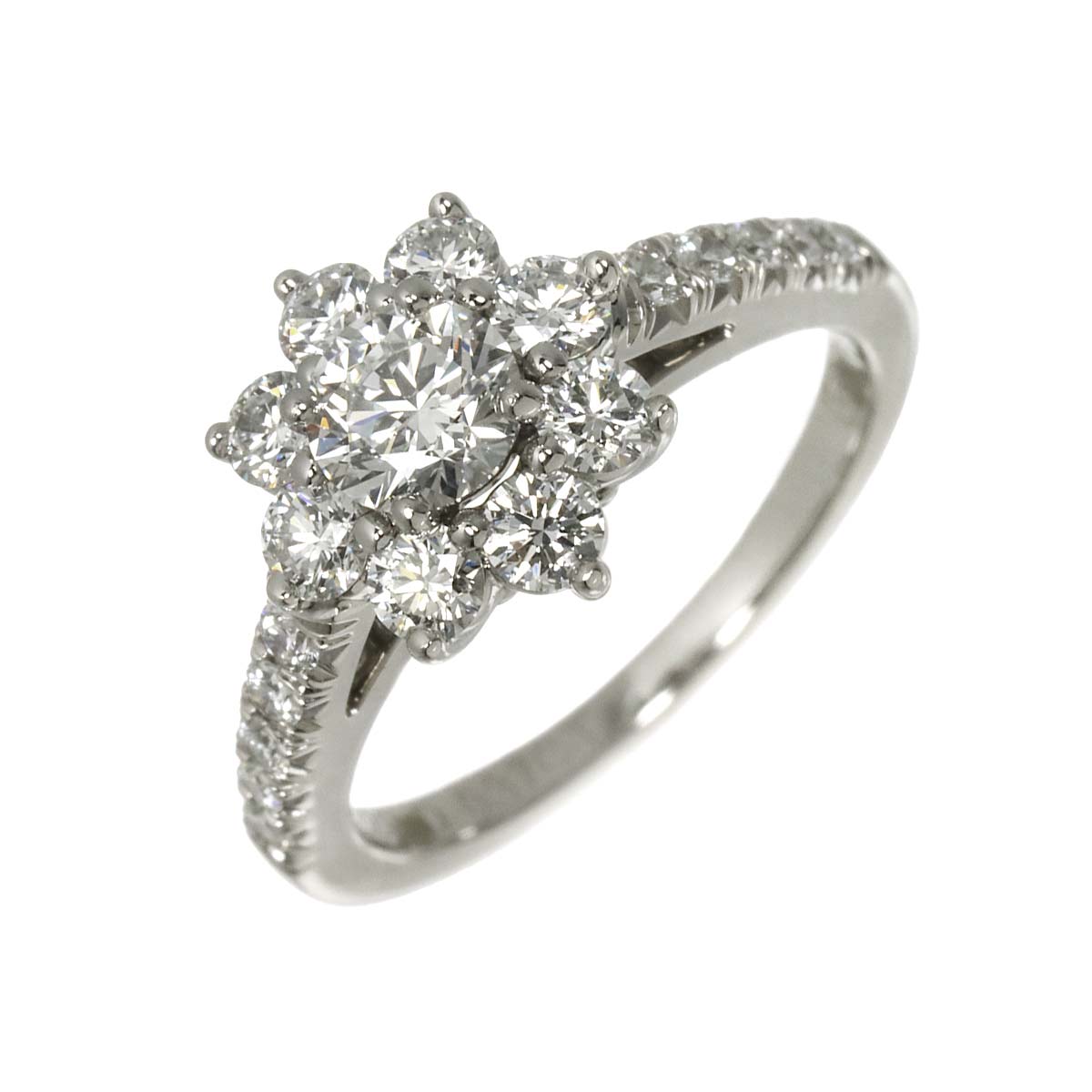 Sunflower Mini Diamond 0.37ct Ring Pt Size3.25(US)
