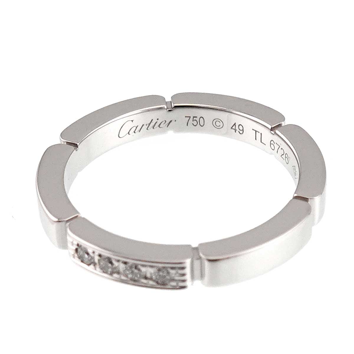 Maillon Panthere Diamond Ring 18K WG 750 Size49 4.75-5(US)