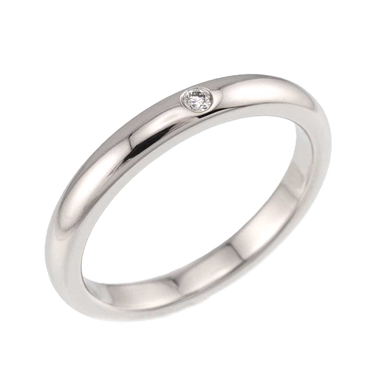 Stacking Band Ring Diamond 1P Platinum Size6.75(US)