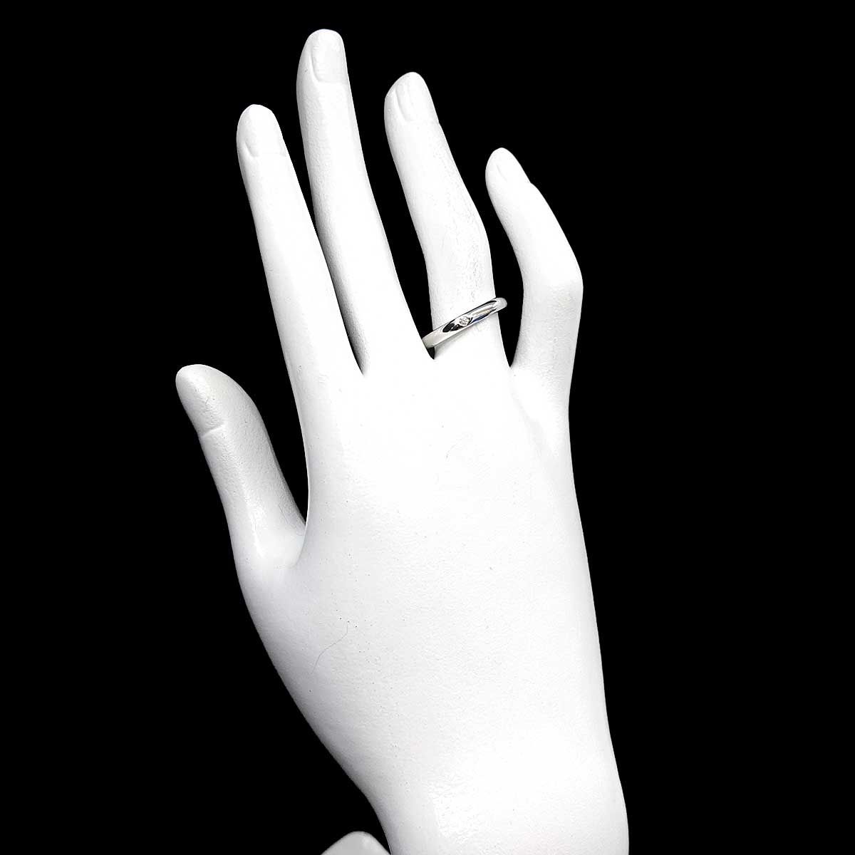 Stacking Band Ring Diamond 1P Platinum Size6.75(US)