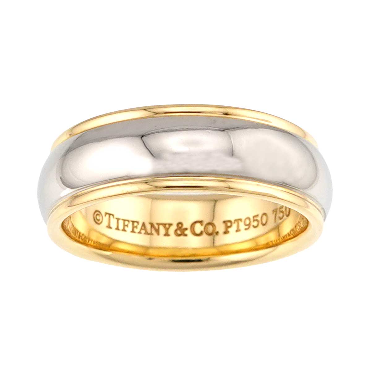 Band Ring 18K YG 750 Platinum Size5.5-5.75(US)