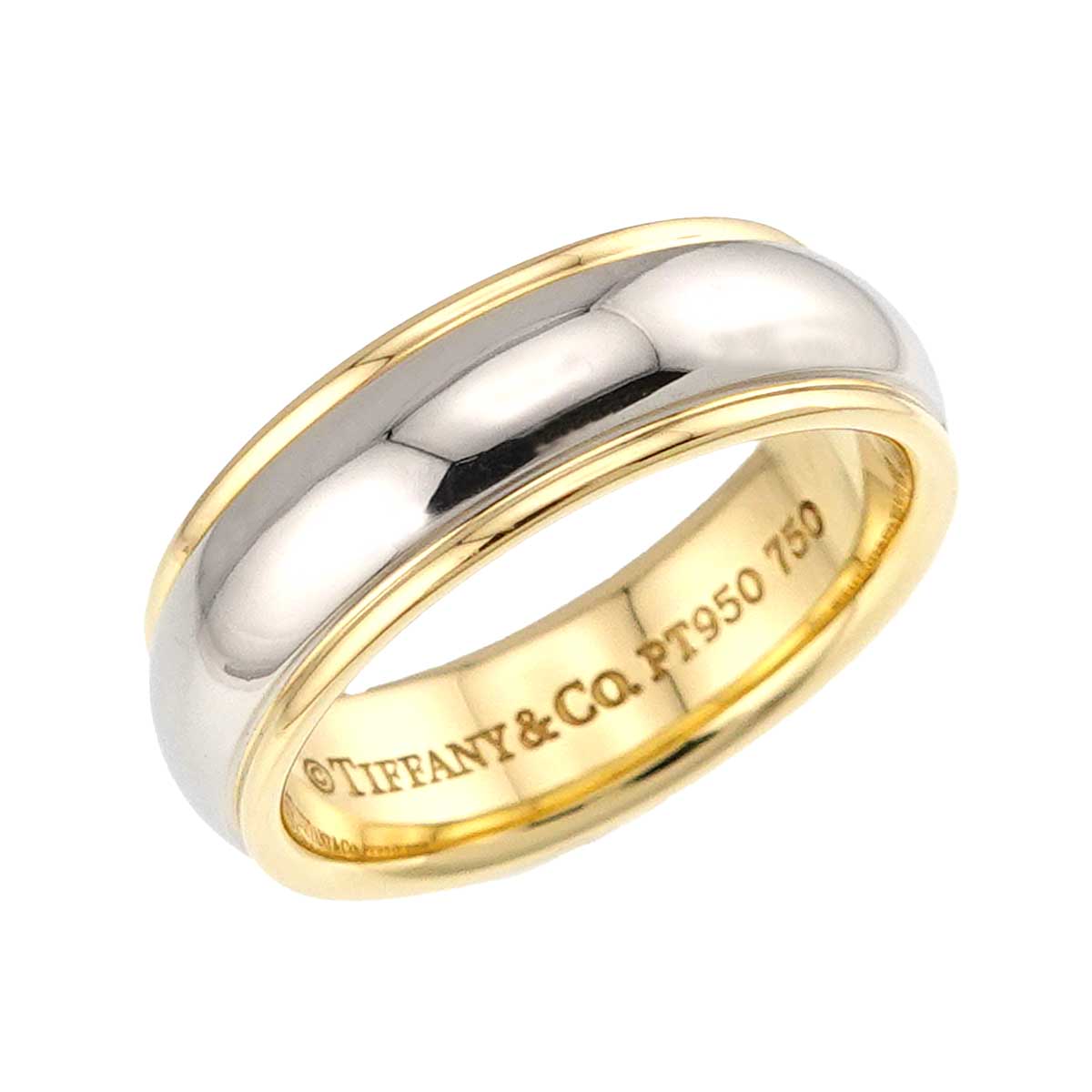 Band Ring 18K YG 750 Platinum Size5.5-5.75(US)