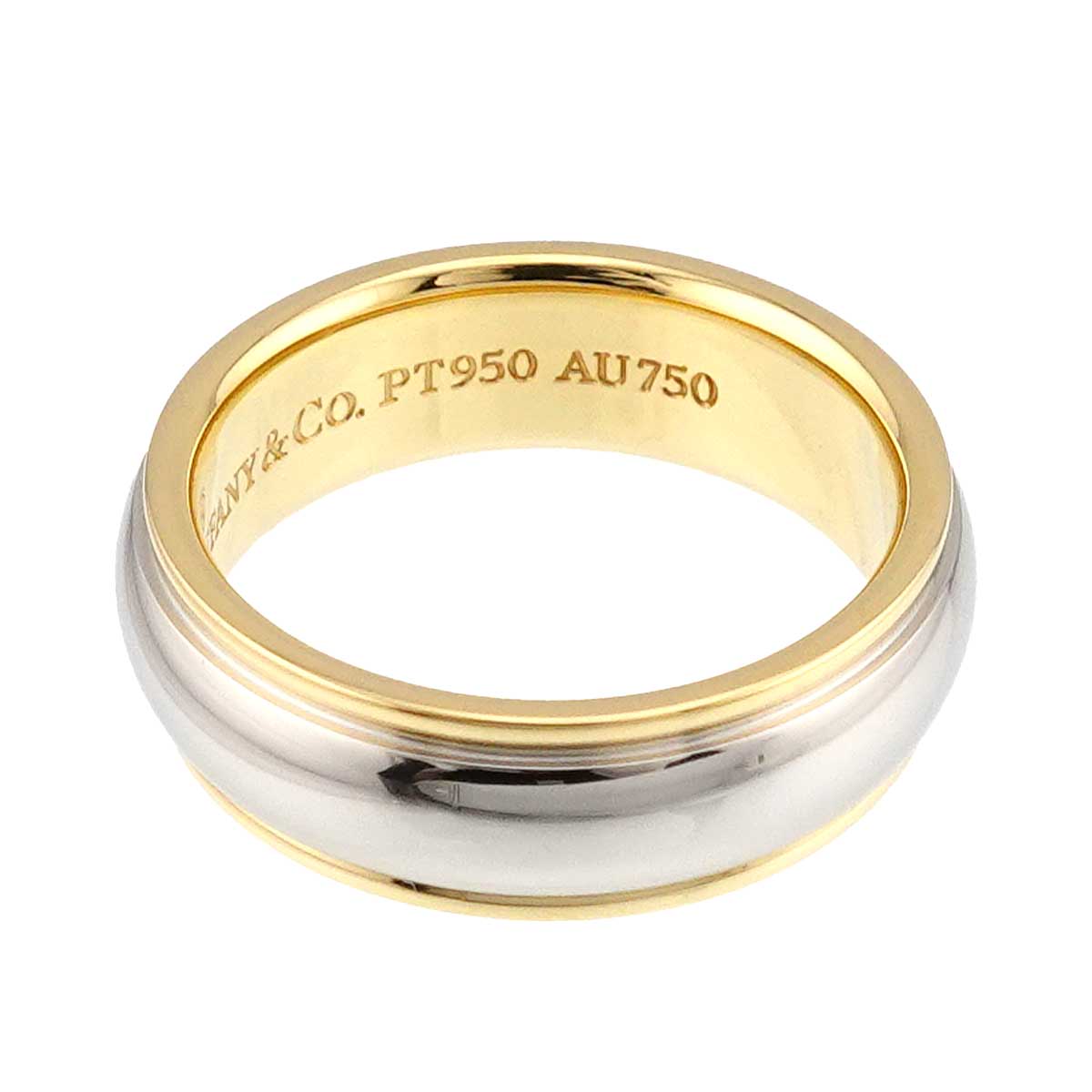 Band Ring 18K YG 750 Platinum Size4.75-5(US)