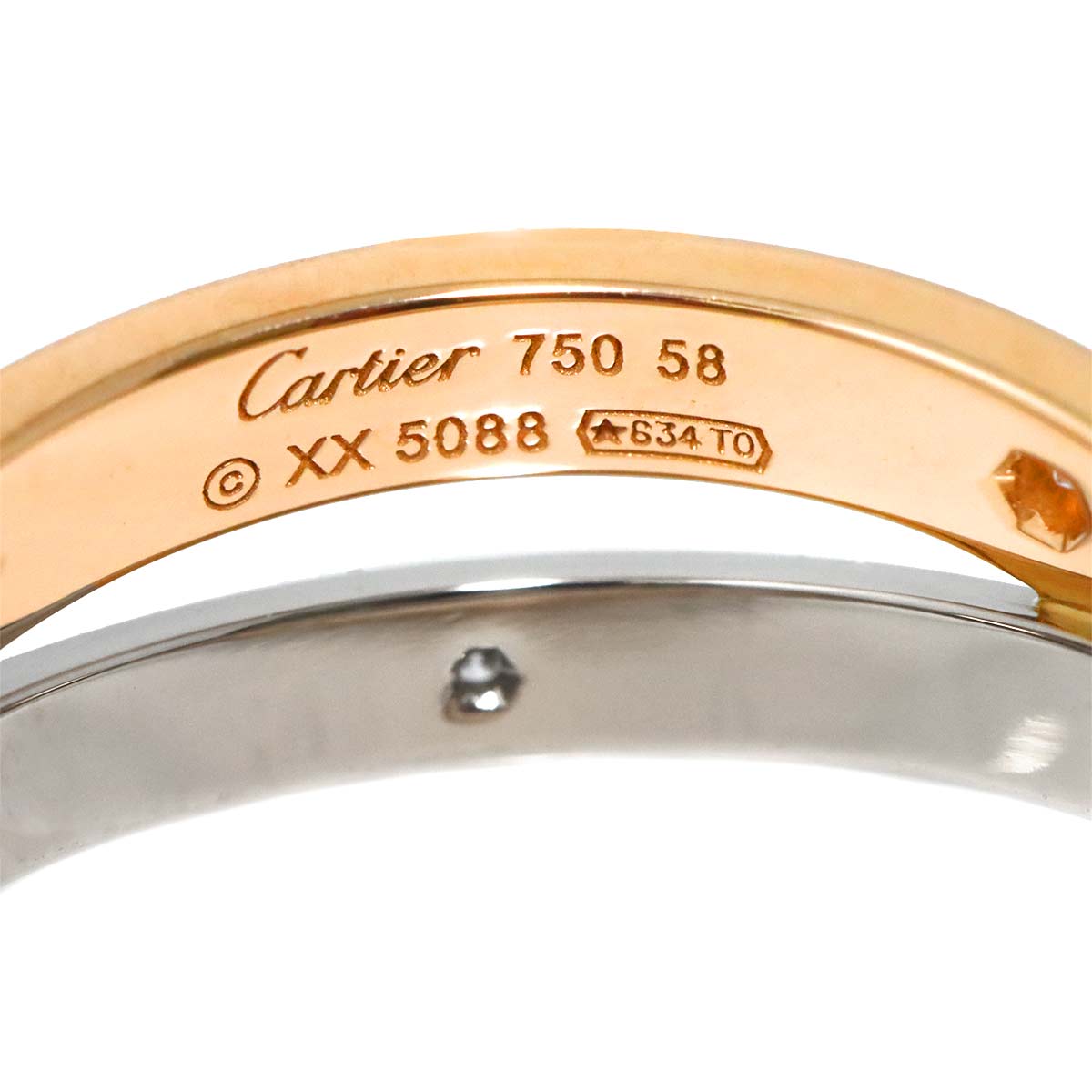 Be LOVE Diamond 6P Ring 18K WG PG 750 Size58 8.25(US)