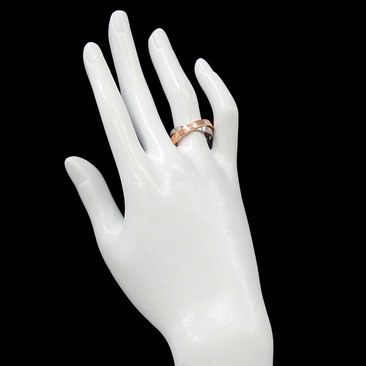 Be LOVE Diamond 6P Ring 18K WG PG 750 Size58 8.25(US)