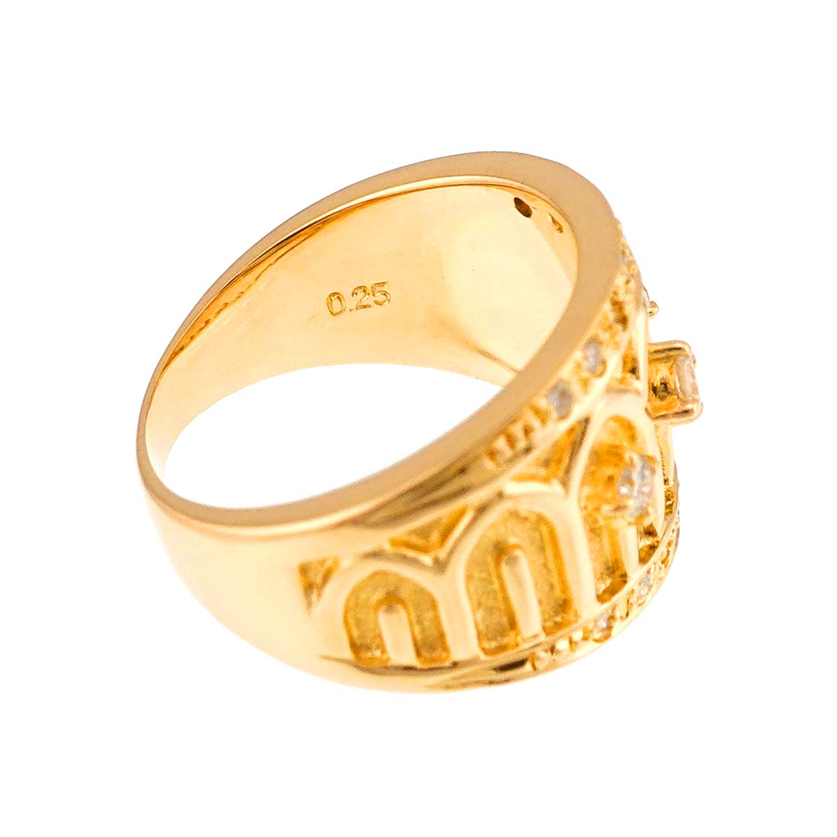 Diamond 0.25ct Ring 18K YG 750 Size5-5.25(US)