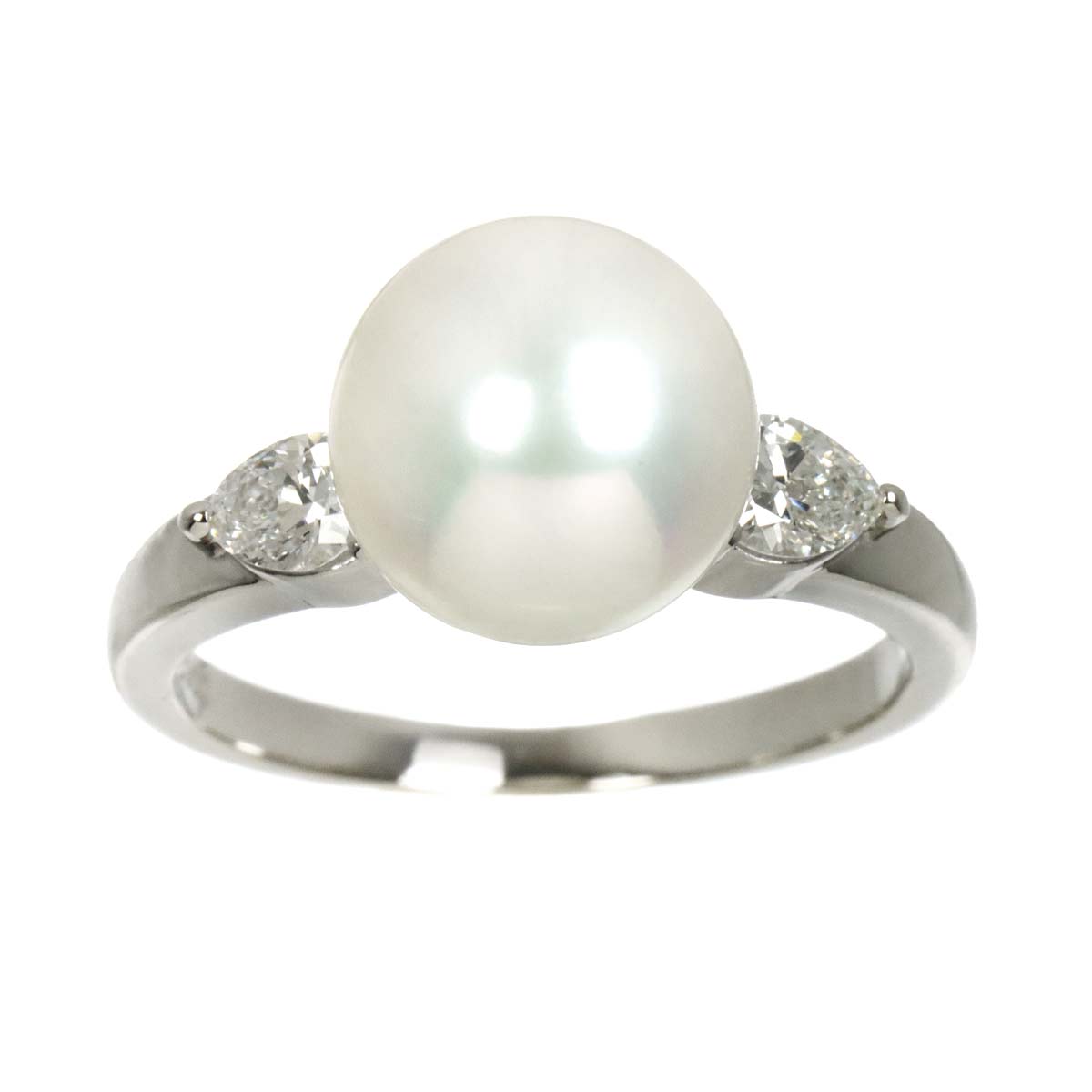 Akoya Pearl 9.2mm Diamond 0.30ct Ring Pt size5.5-5.75(US)