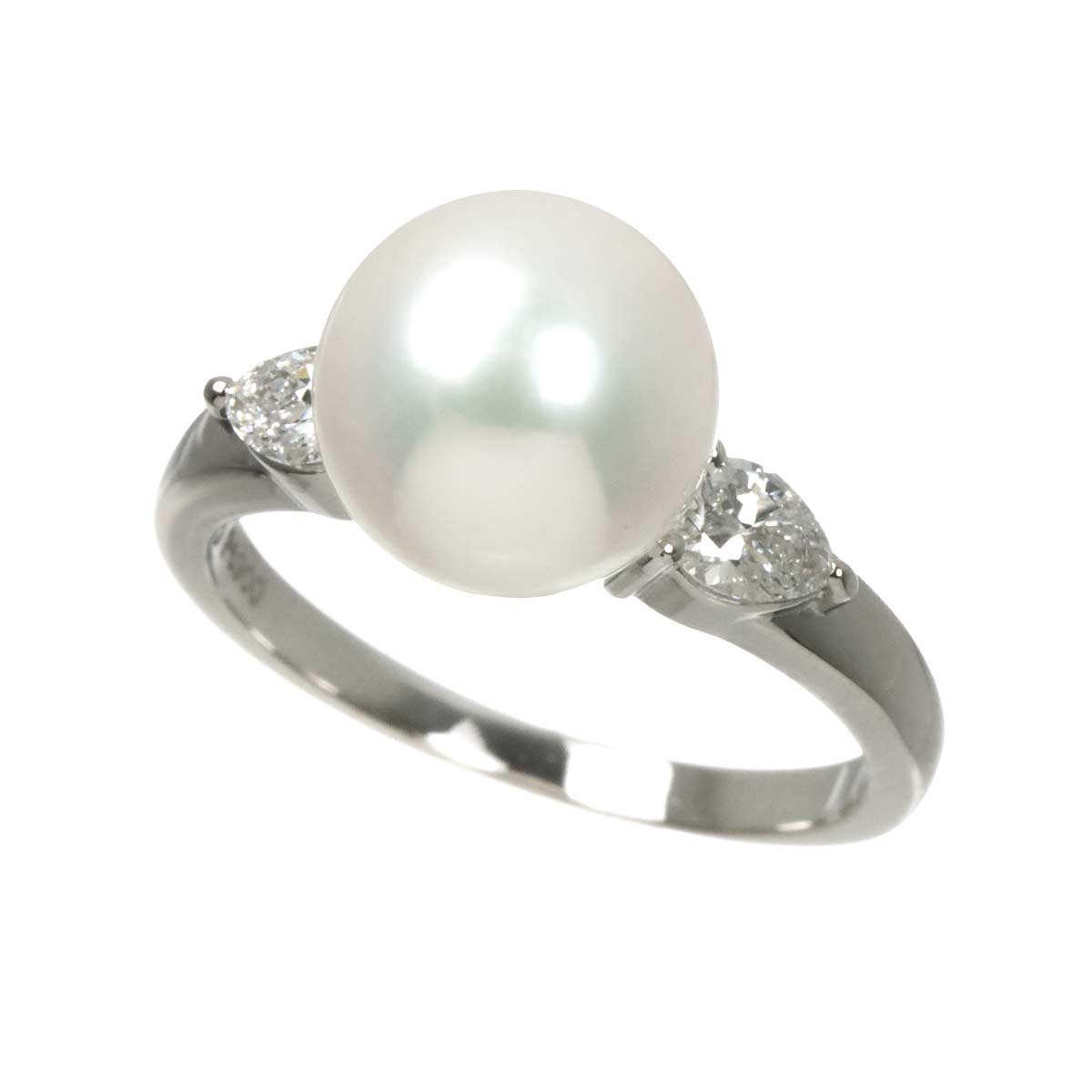 Akoya Pearl 9.2mm Diamond 0.30ct Ring Pt size5.5-5.75(US)