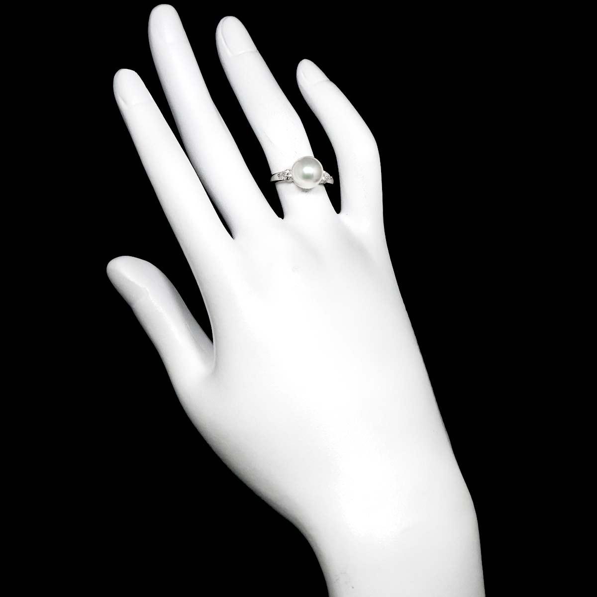 Akoya Pearl 9.2mm Diamond 0.30ct Ring Pt size5.5-5.75(US)