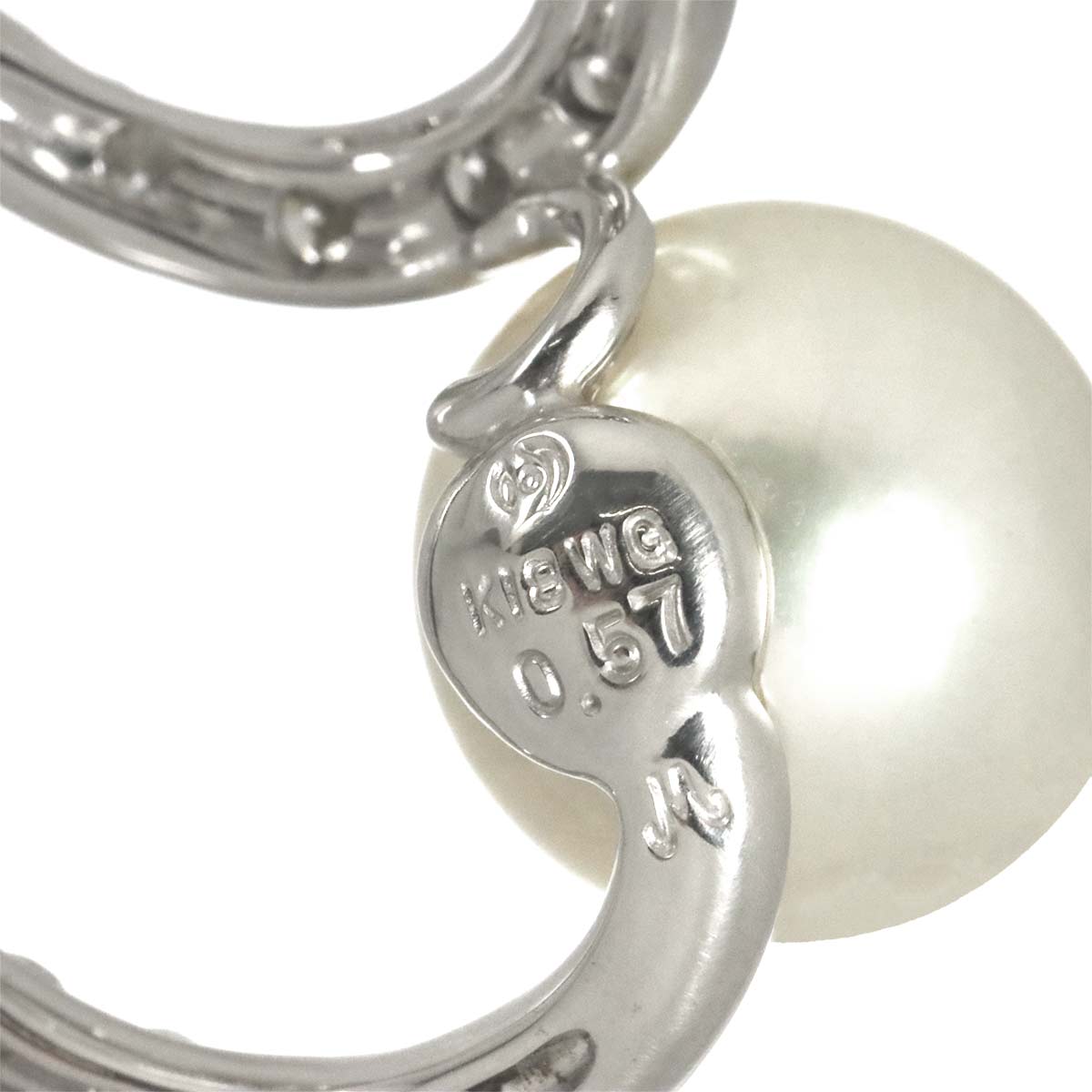 South Sea pearl 10.0mm Diamond 0.57ct Necklace 18K WG