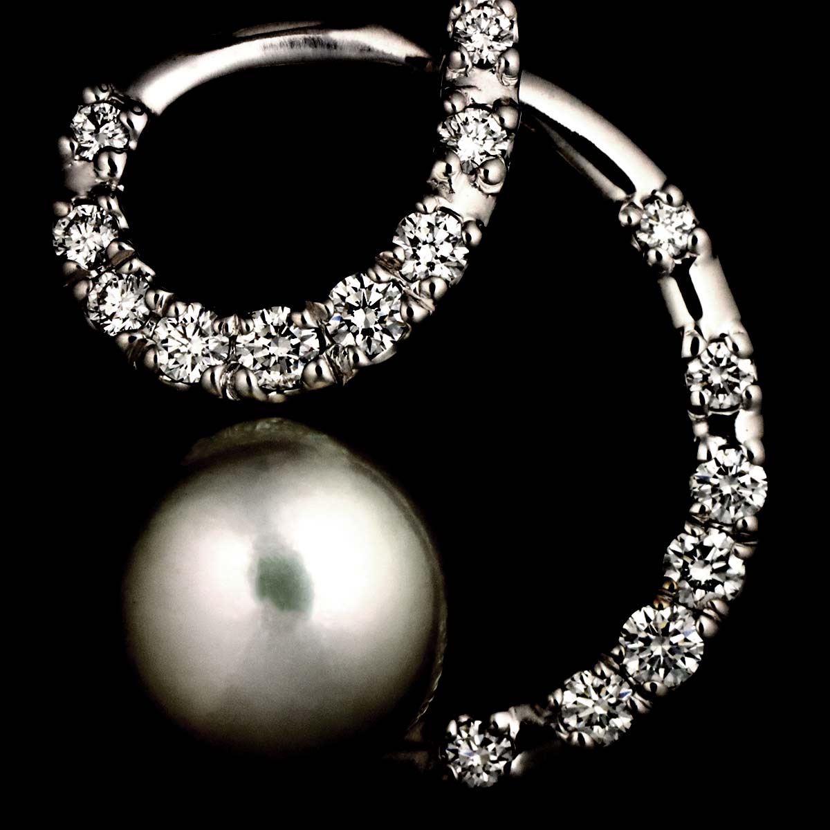 South Sea pearl 10.0mm Diamond 0.57ct Necklace 18K WG
