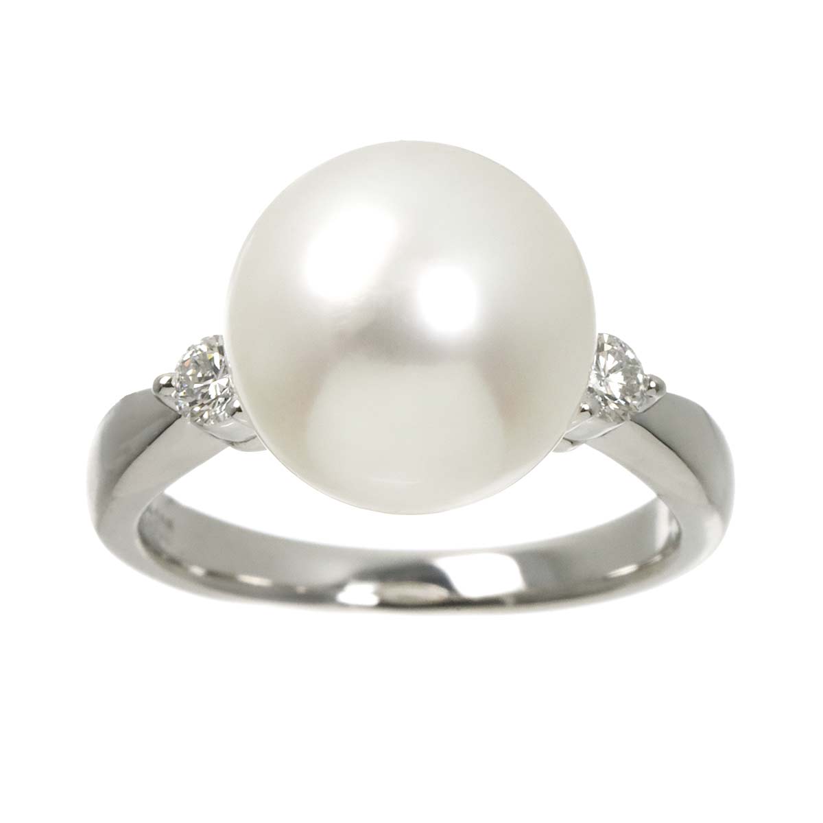 South Sea pearl 11.3mm Diamond 0.16ct Ring Platinum size6(US)