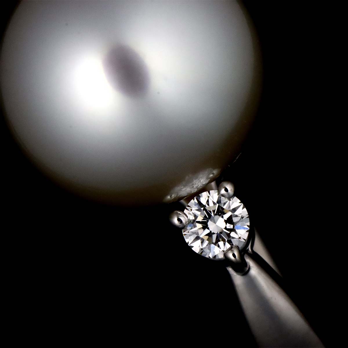South Sea pearl 11.3mm Diamond 0.16ct Ring Platinum size6(US)