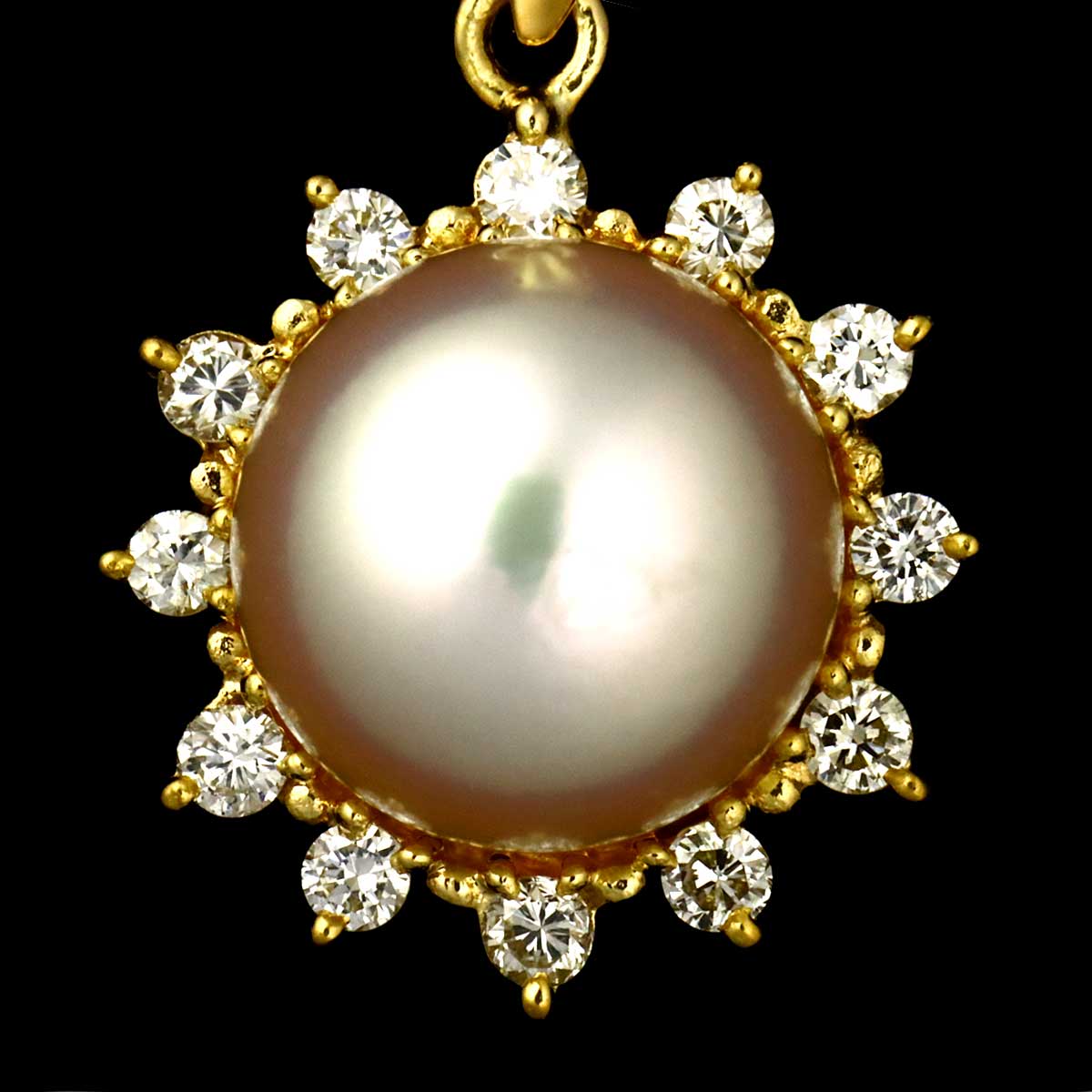 Akoya Pearl 8.0mm Diamond 0.15ct Necklace 18K YG 750
