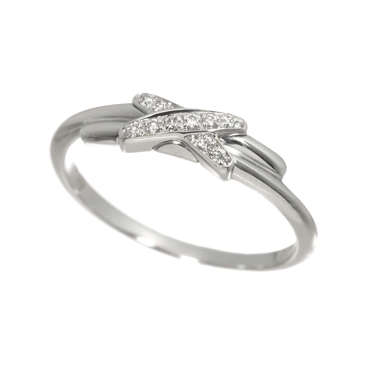 Jeux de Liens Diamond Ring 18K White Gold 750 size49 4.75-5(US)