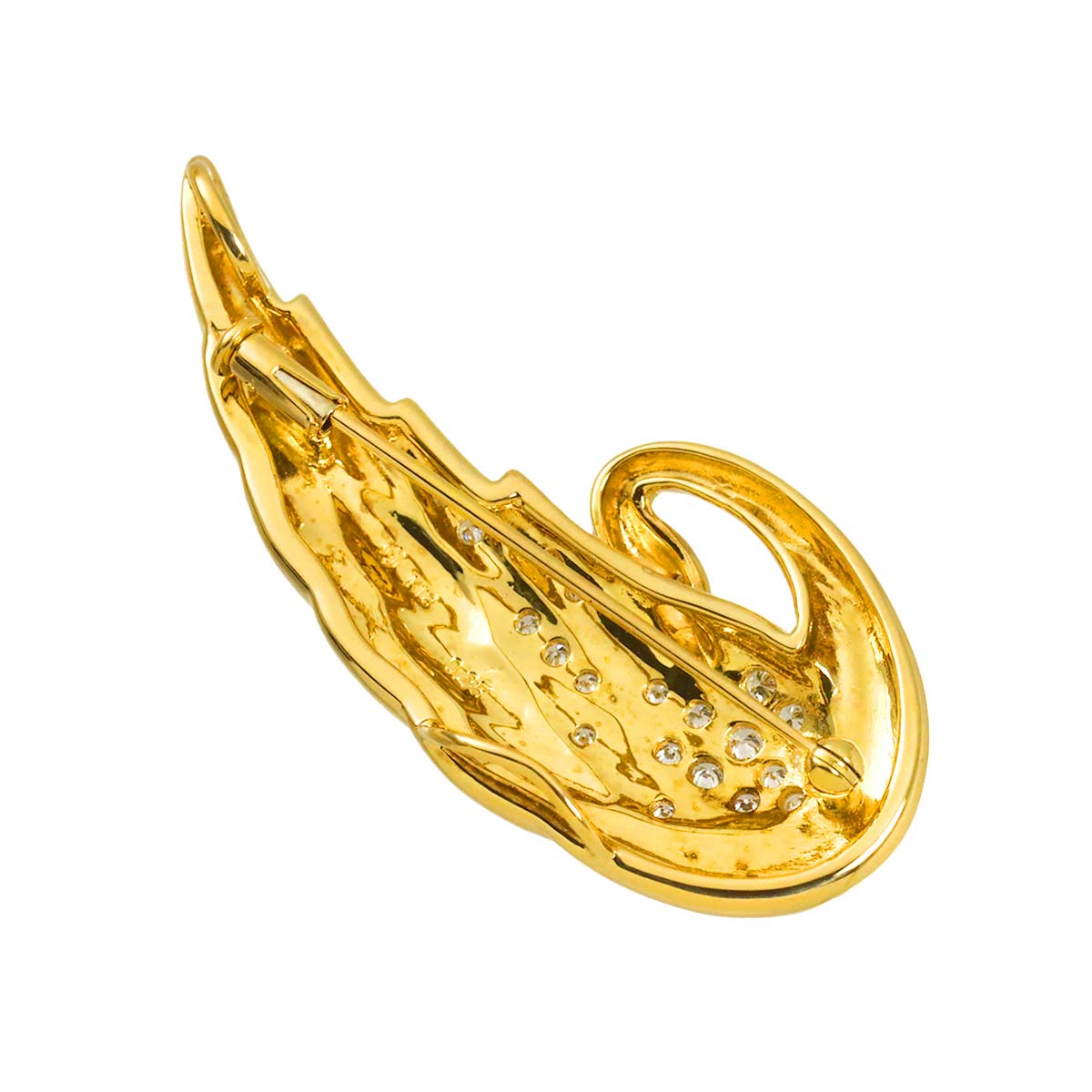 Diamond 0.25ct Bird Brooch 18K YG 750