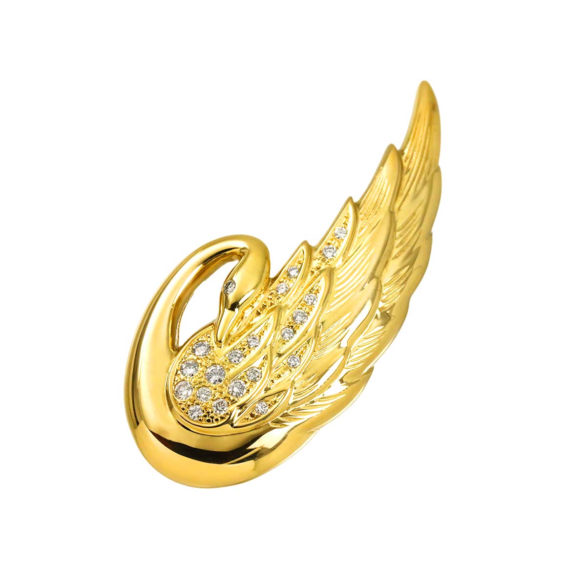 Diamond 0.25ct Bird Brooch 18K YG 750
