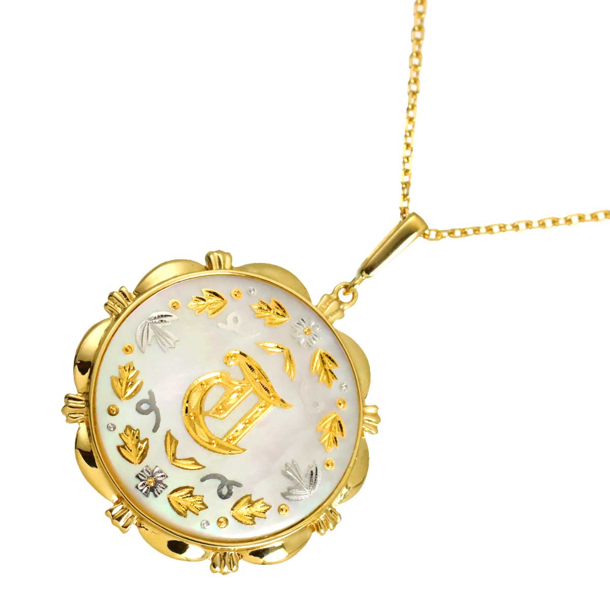Pique MOP Necklace 18K YG 750