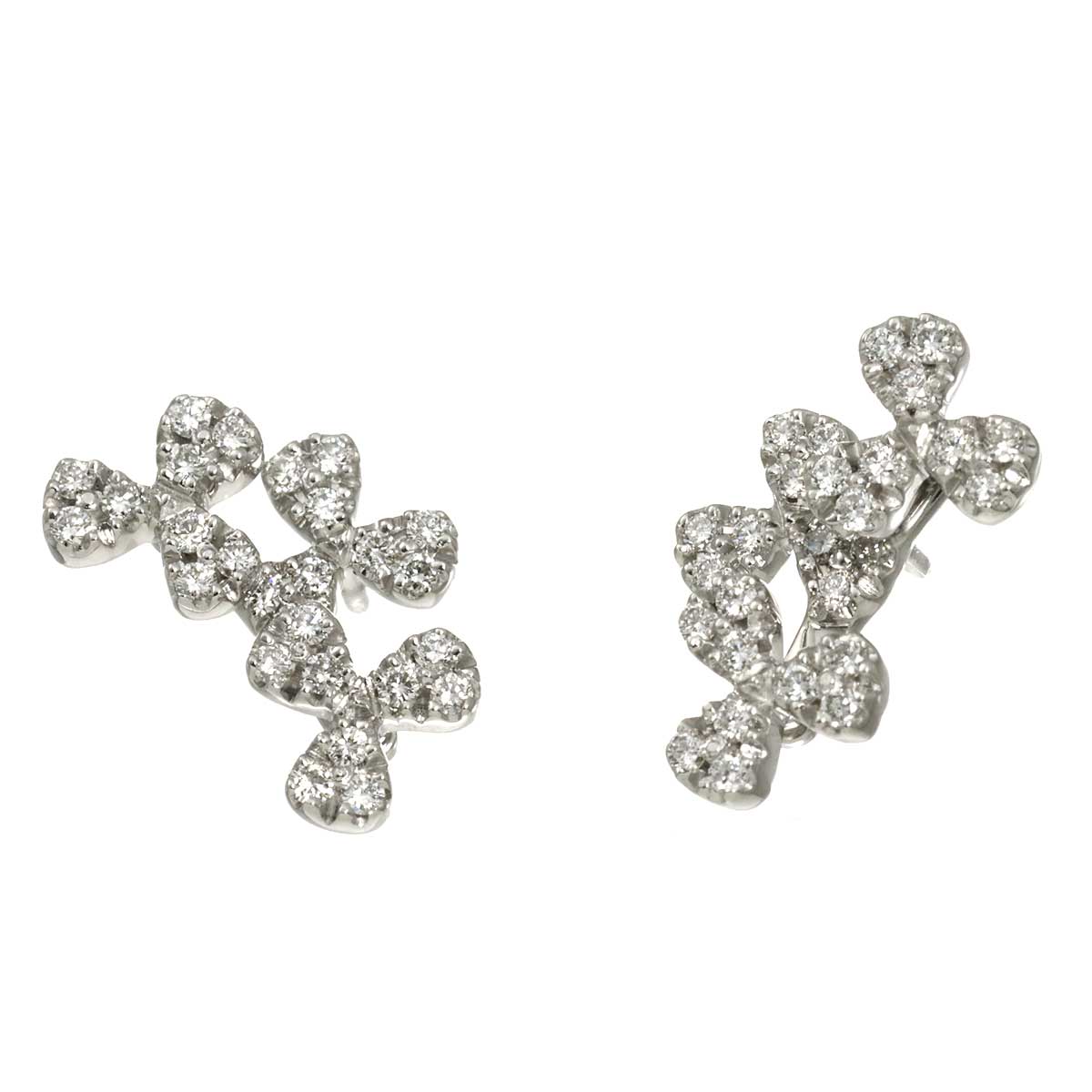 Diamond 0.25ct/0.25ct Earrings Pierced 18K WG 750