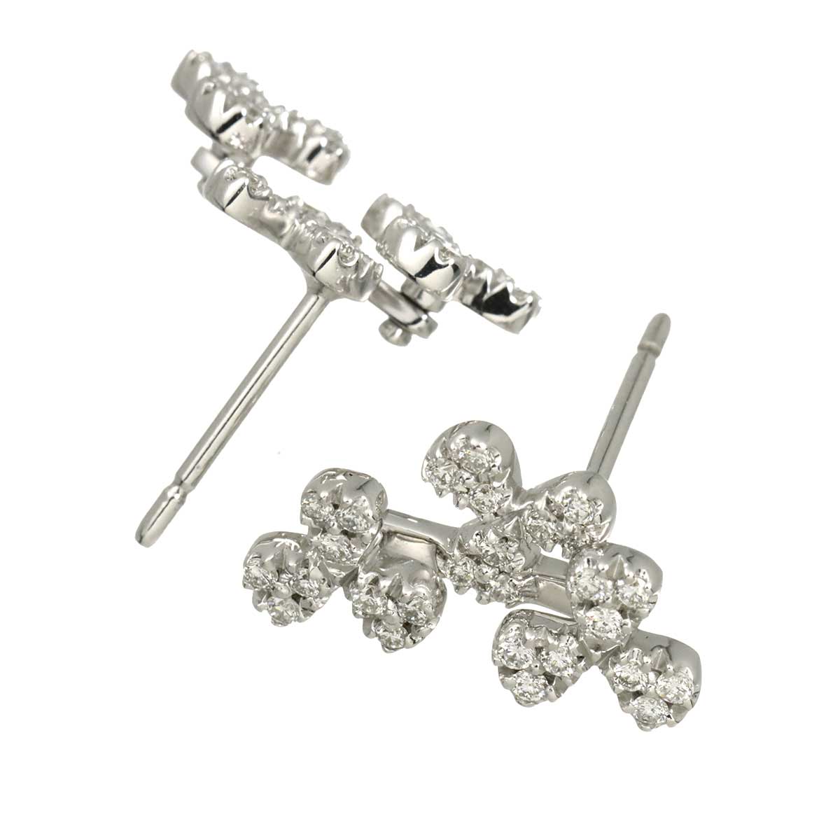 Diamond 0.25ct/0.25ct Earrings Pierced 18K WG 750