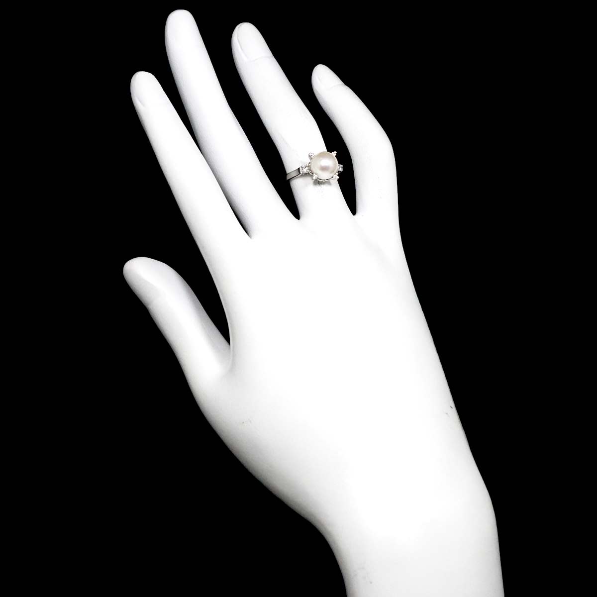 Akoya Pearl 7.9mm Diamond Ring Pt size4.75-5(US)