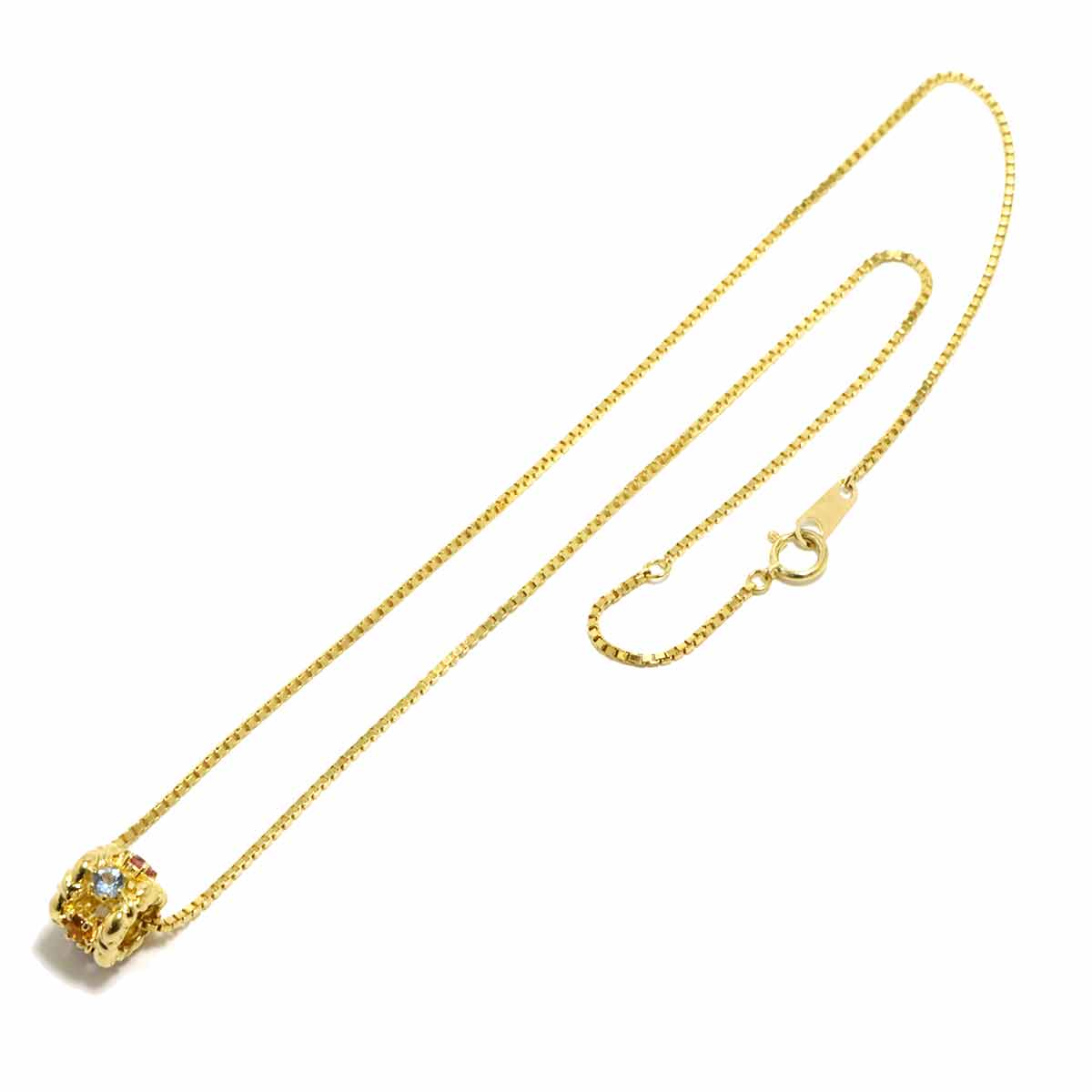 Multi Stone Necklace K18 Yellow Gold 750