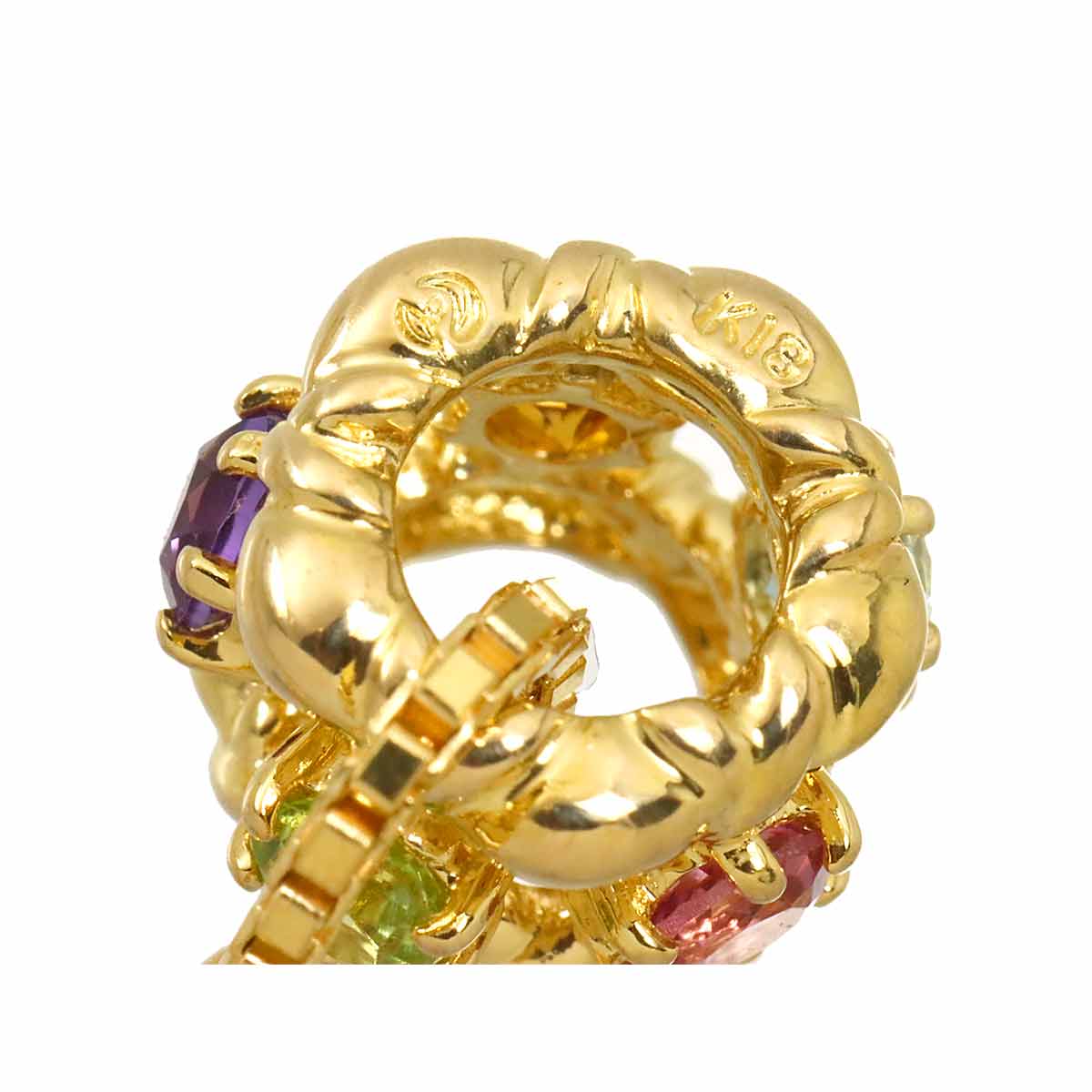 Multi Stone Necklace K18 Yellow Gold 750