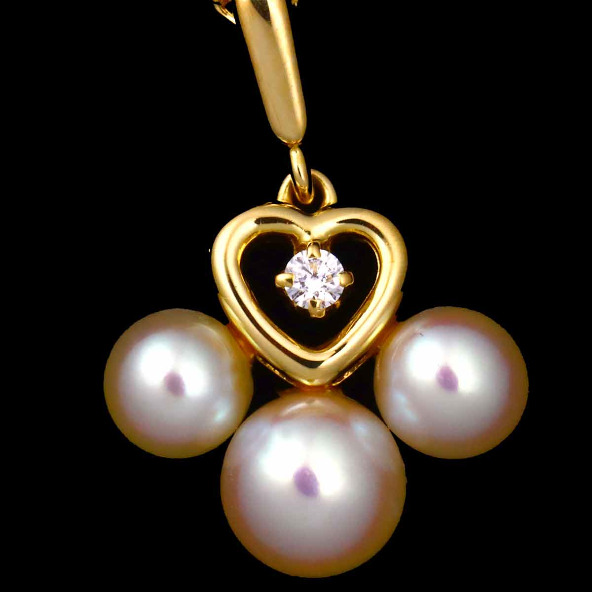 Akoya Pearl 5.2-4.2mm Diamond Necklace 18K YG 750