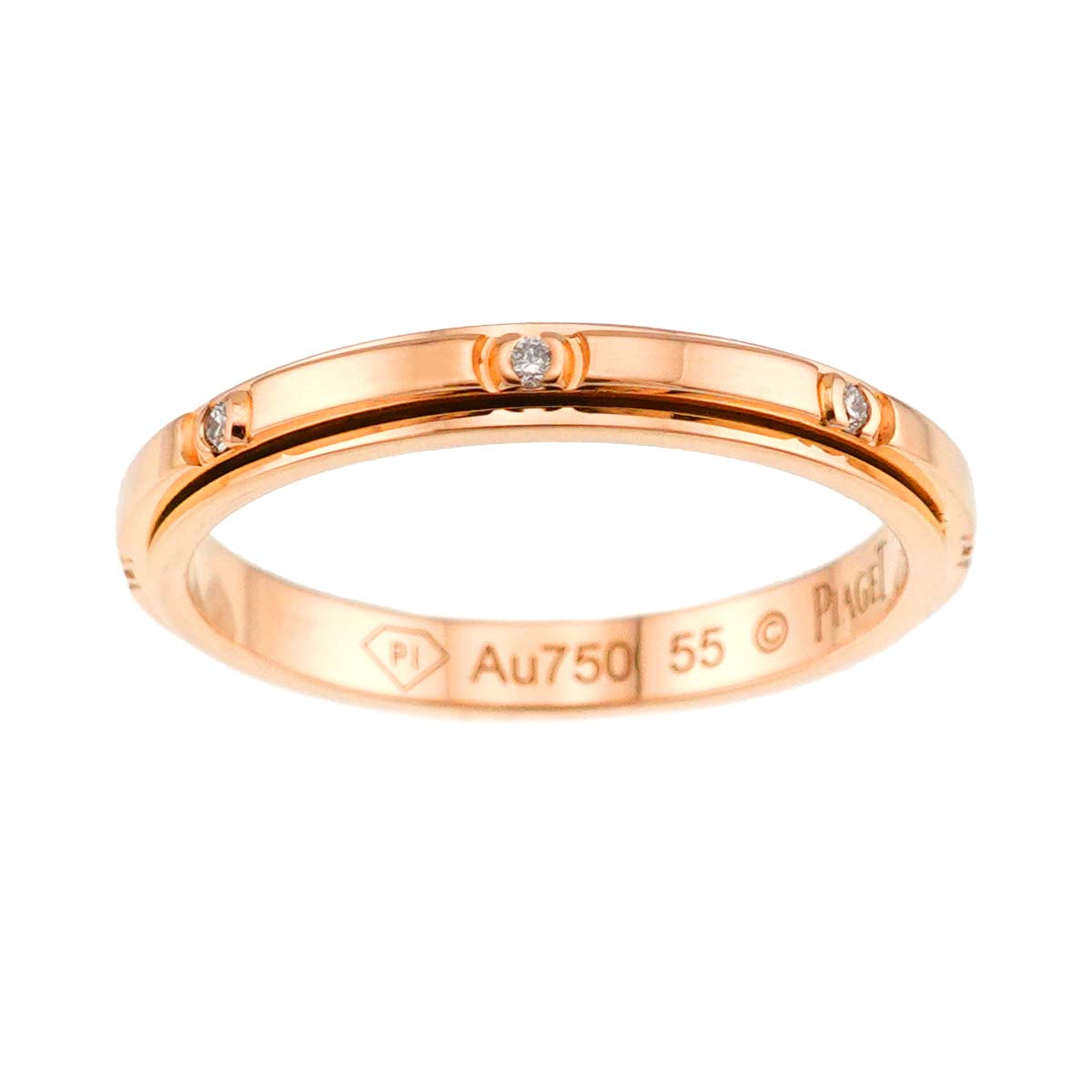 Possession Diamond Ring 18K Pink Gold 750 Size55 7.25(US)