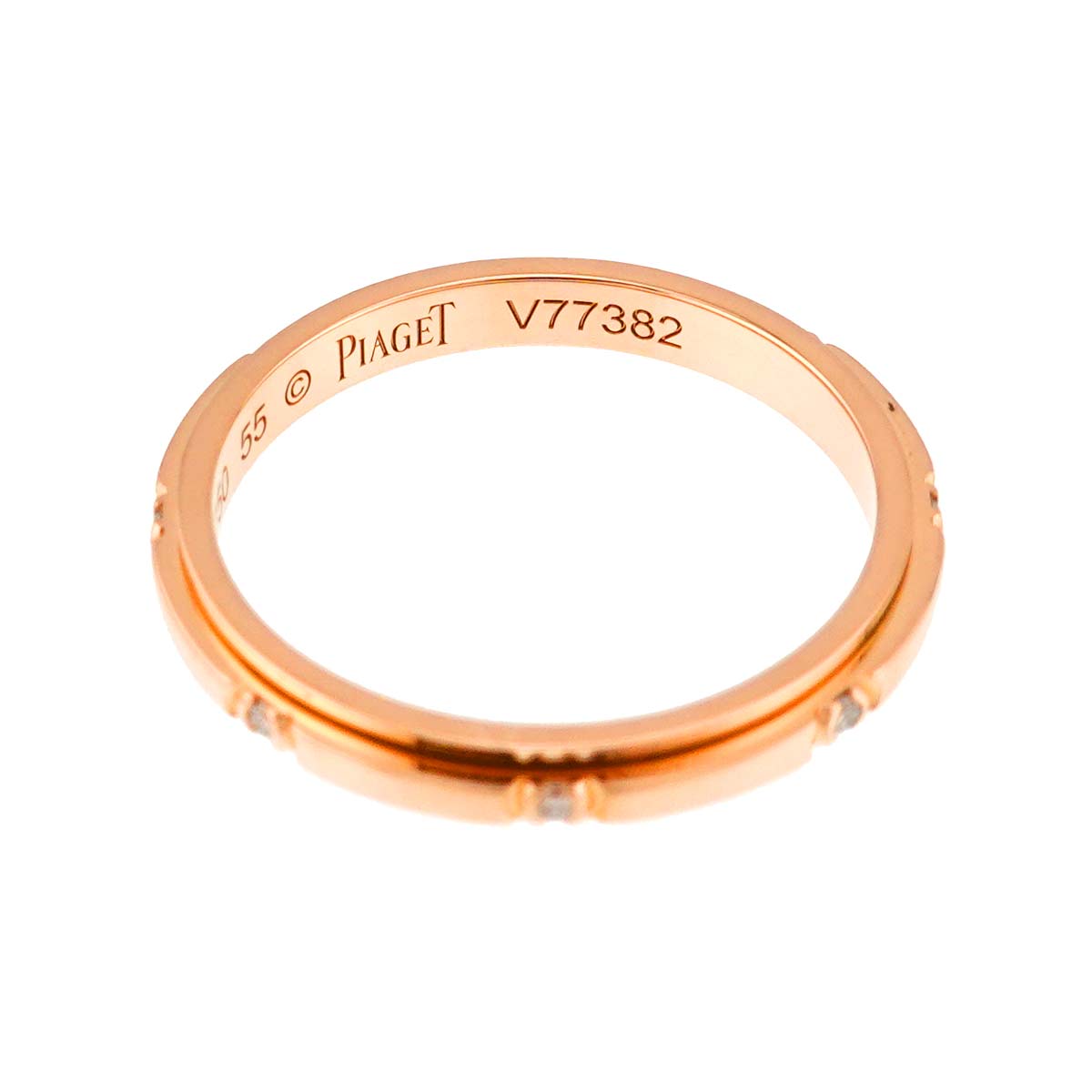 Possession Diamond Ring 18K Pink Gold 750 Size55 7.25(US)
