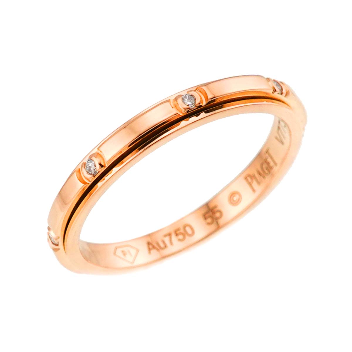 Possession Diamond Ring 18K Pink Gold 750 Size55 7.25(US)