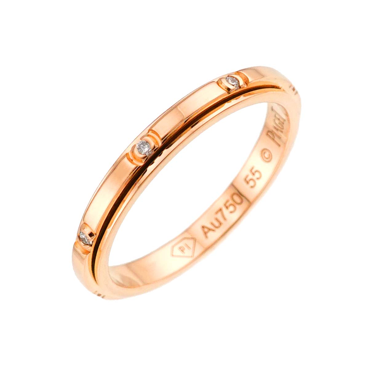 Possession Diamond Ring 18K Pink Gold 750 Size55 7.25(US)