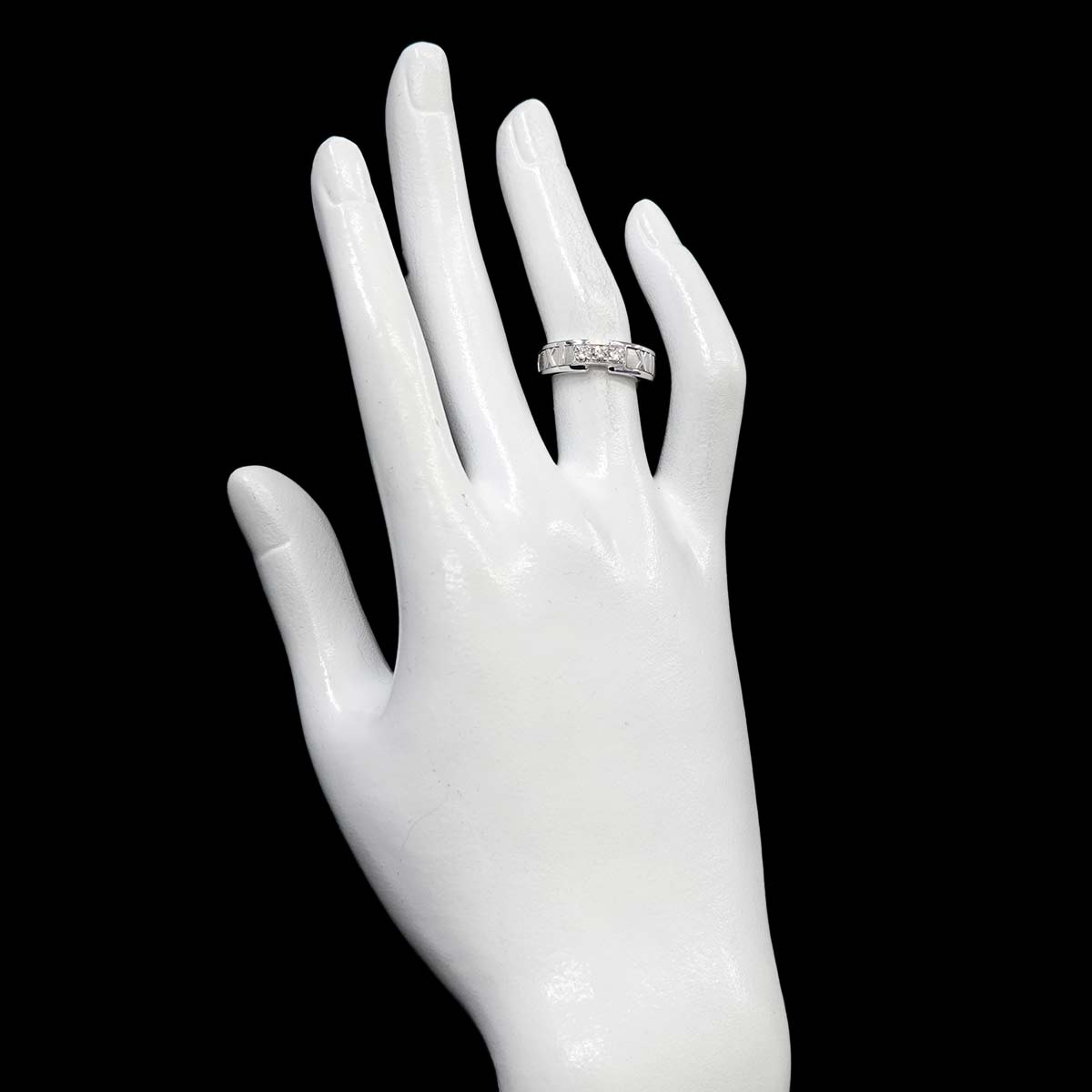 Atlas Diamond Ring 18K White Gold 750 size4.75-5(US)