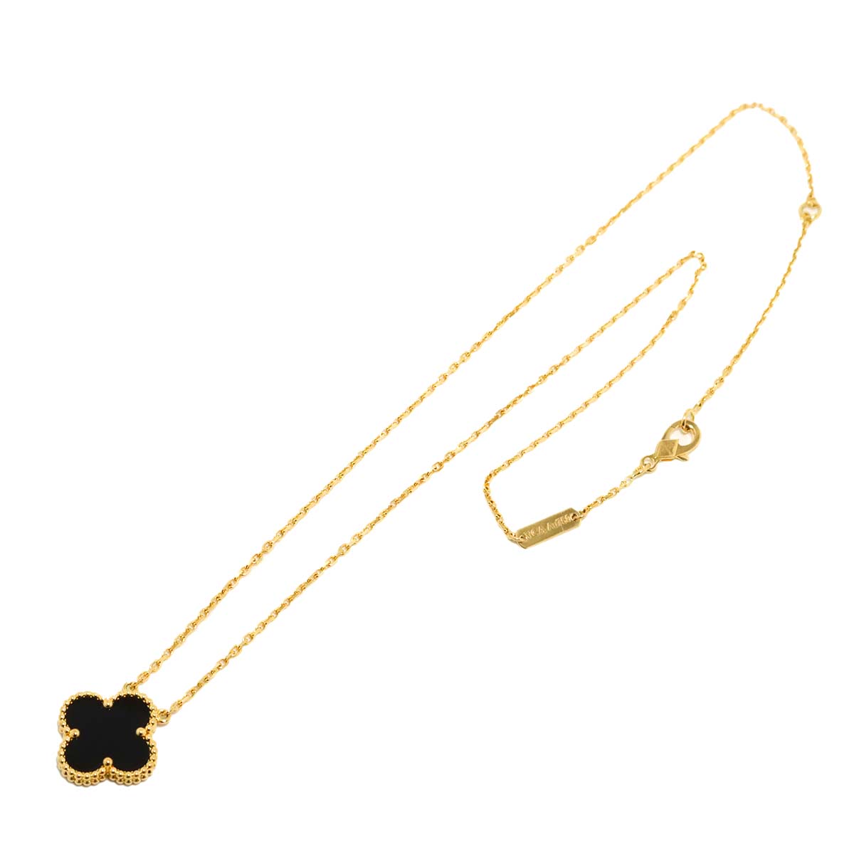 Vintage Alhambra Onyx Necklace 18K YG 750