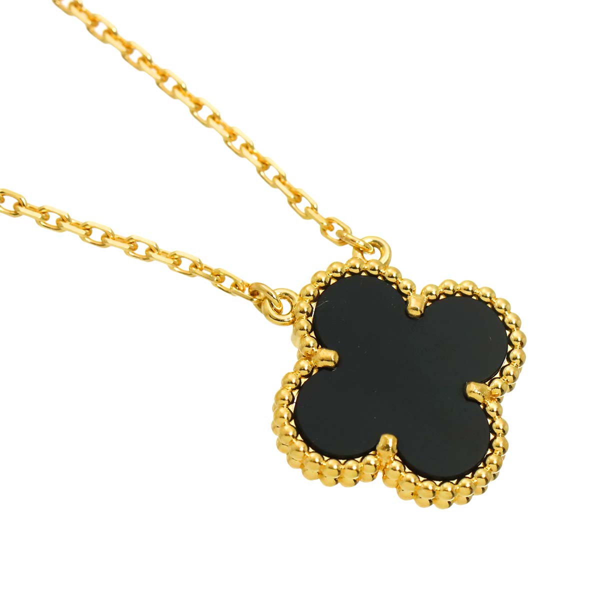 Vintage Alhambra Onyx Necklace 18K YG 750