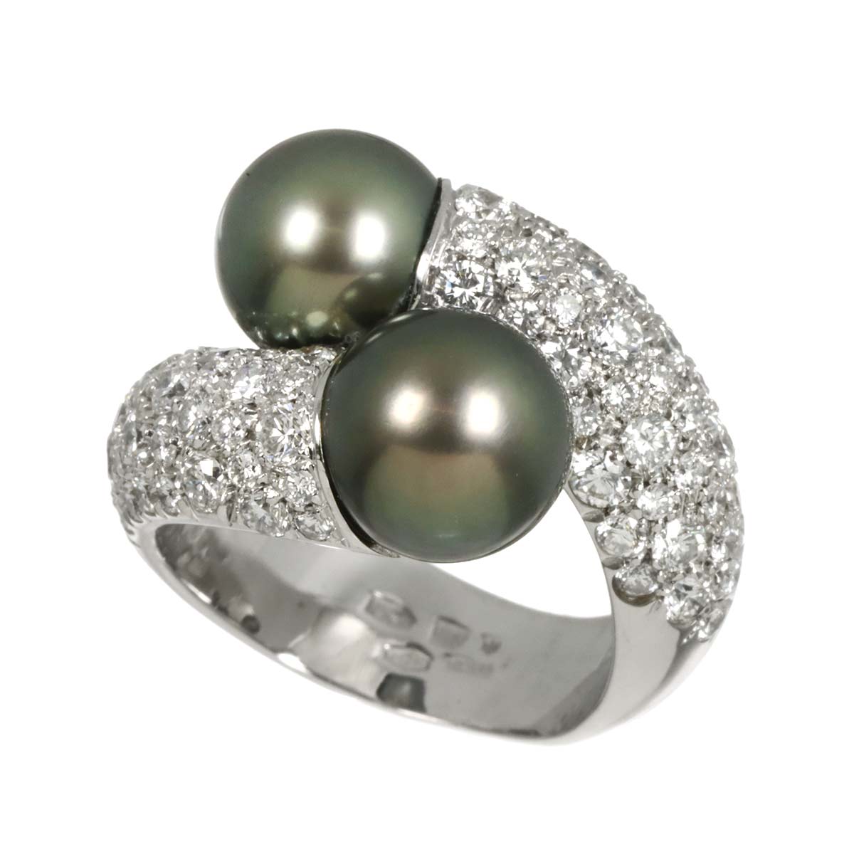 South Sea pearl 9.8mm Diamond Ring 18K WG 6.25-6.5(US)